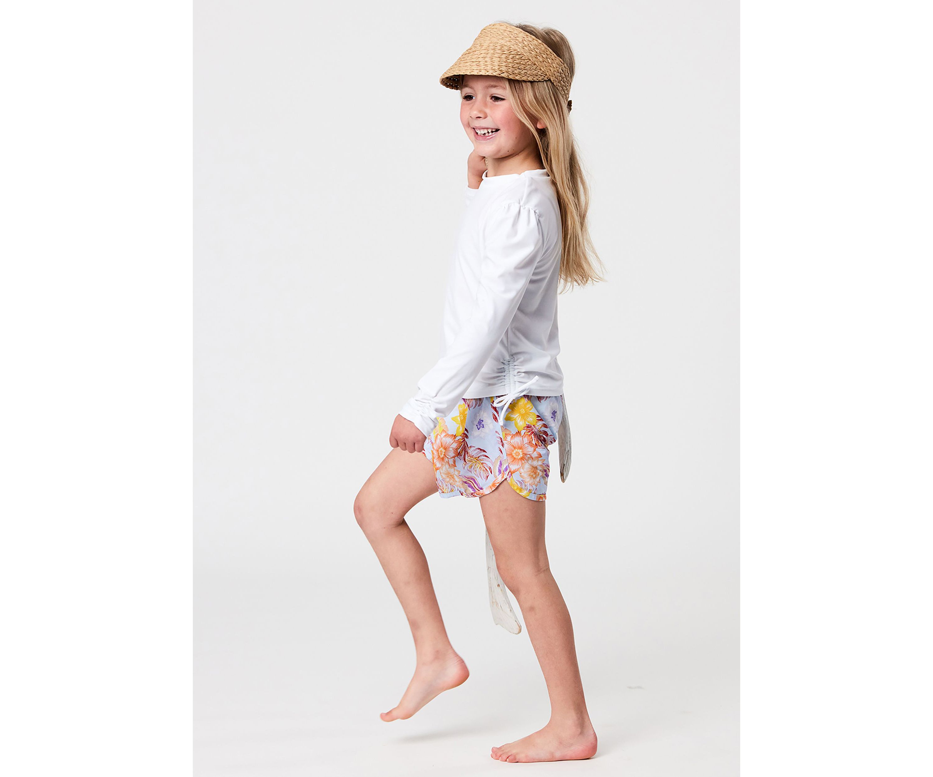 White Rouched LS Rash Top