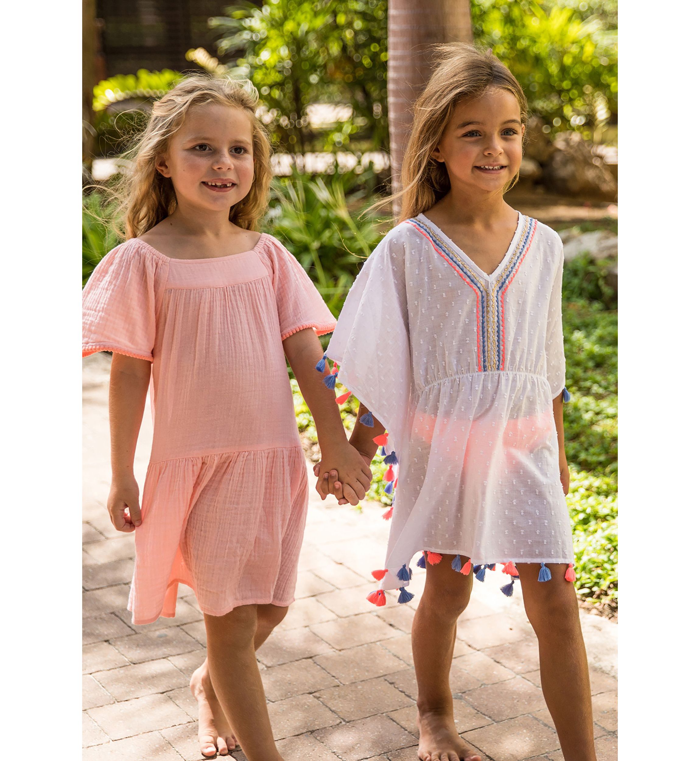 Peach Flutter Sleeve Beach Dress