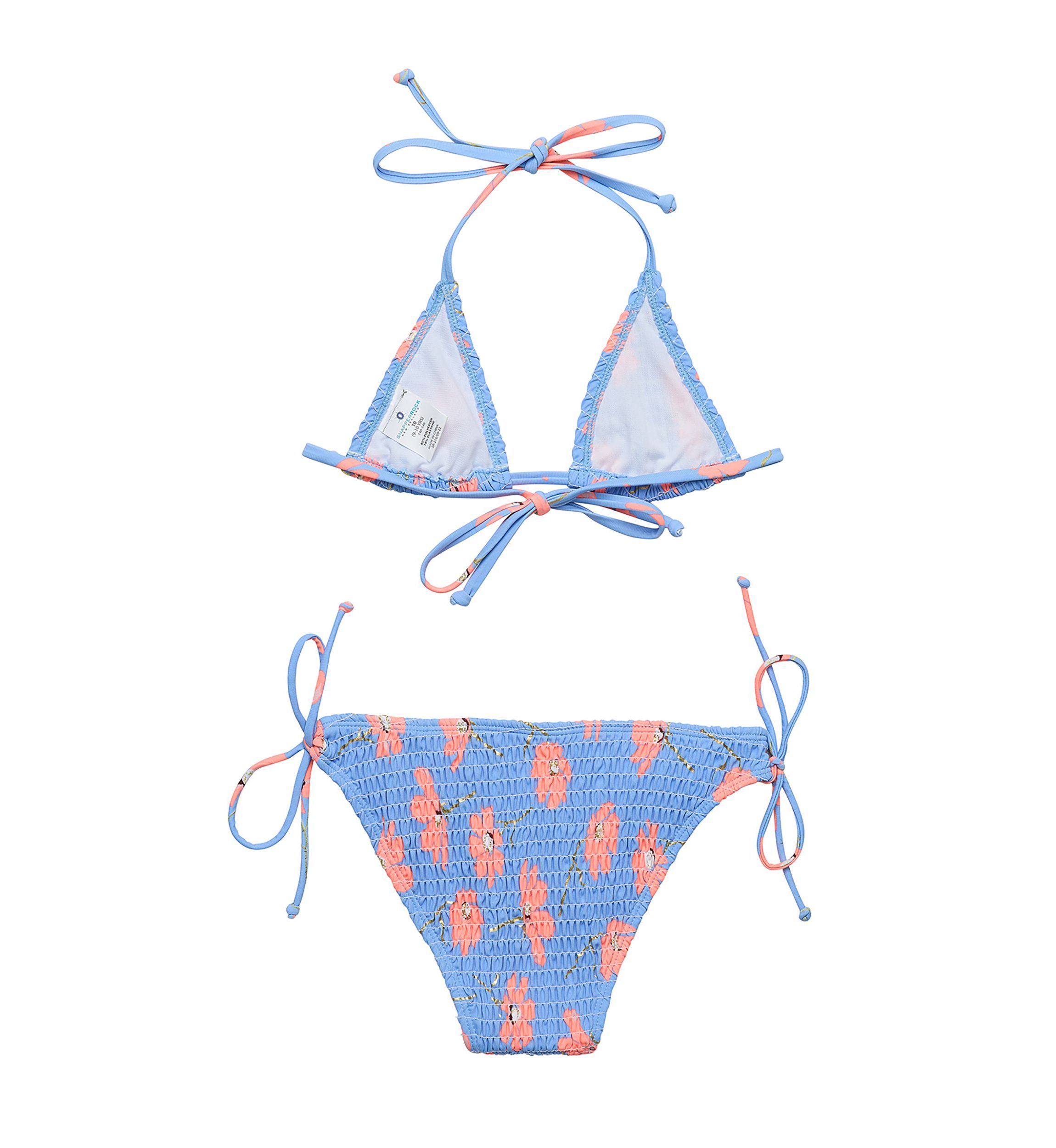 Beach Bloom Shirred Triangle Bikini