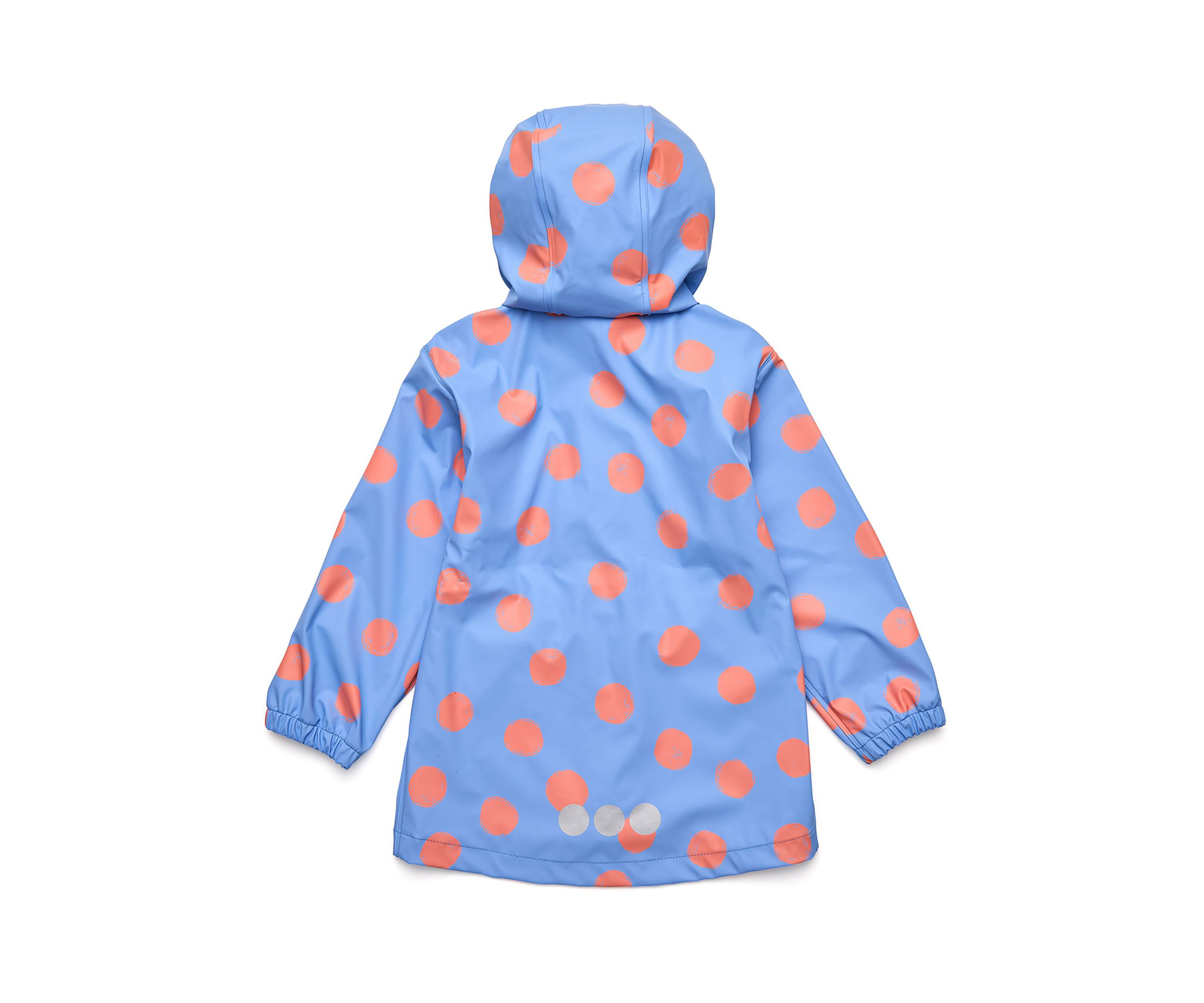 Girls 1 - 10 Cornflower Polka Dot Recycled Waterproof Raincoat
