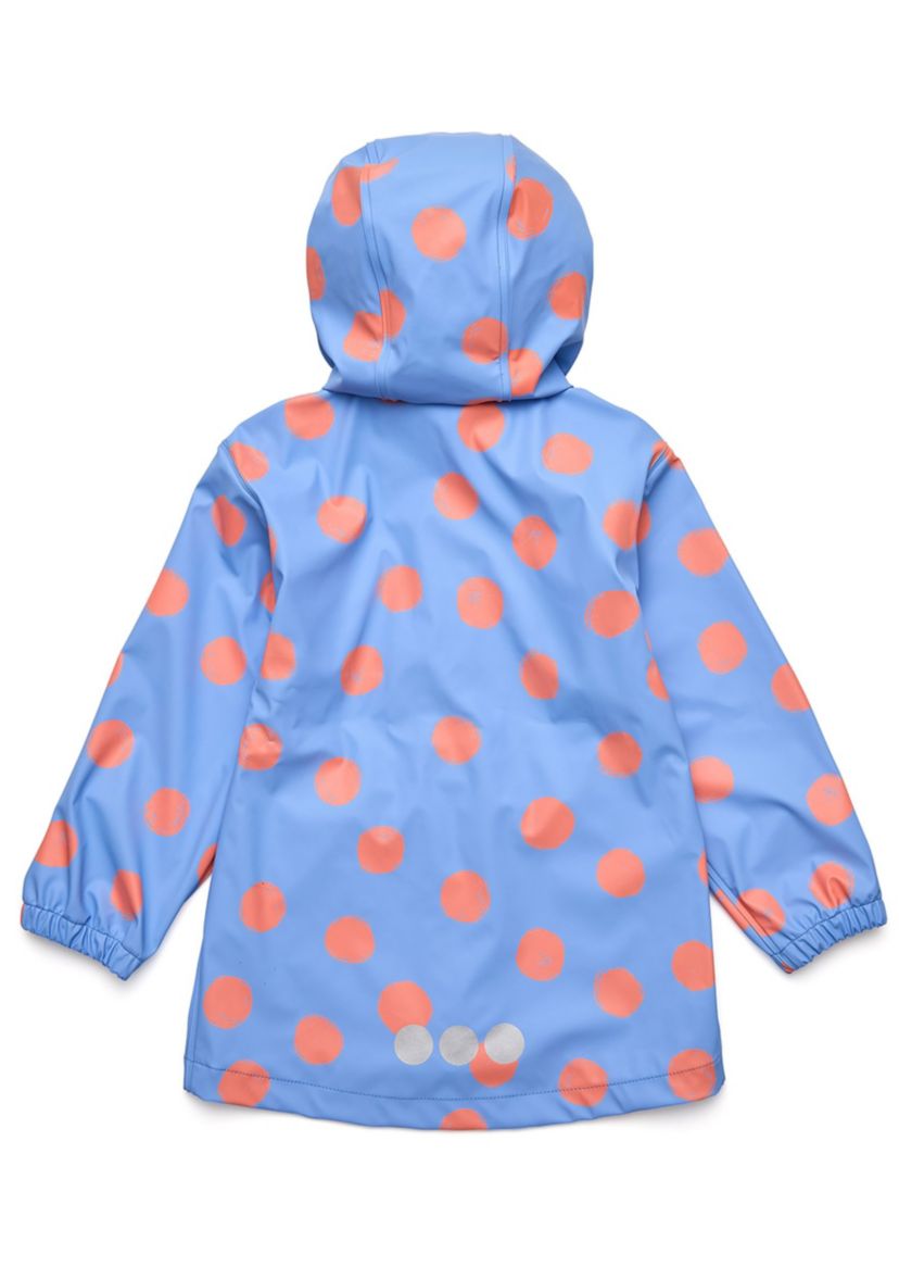 Girls 1 - 10 Cornflower Polka Dot Recycled Waterproof Raincoat