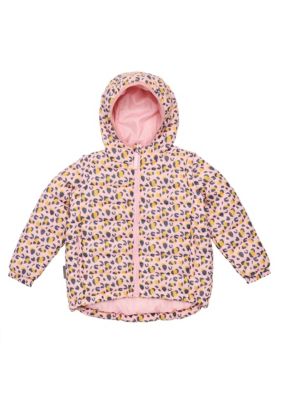 Snapper Rock Kids Leopard Love 2 in 1 Puffer Jacket, Pink, 3 - 4