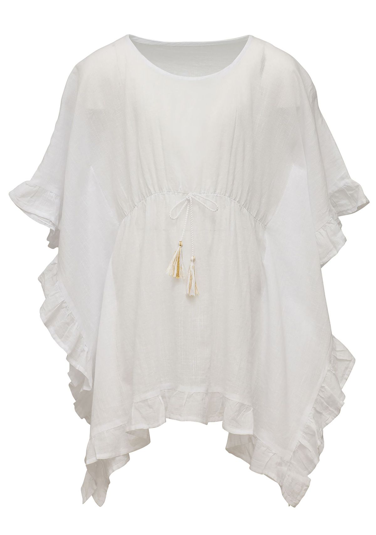 Girls 4 - 16 White Frilled Cover Up