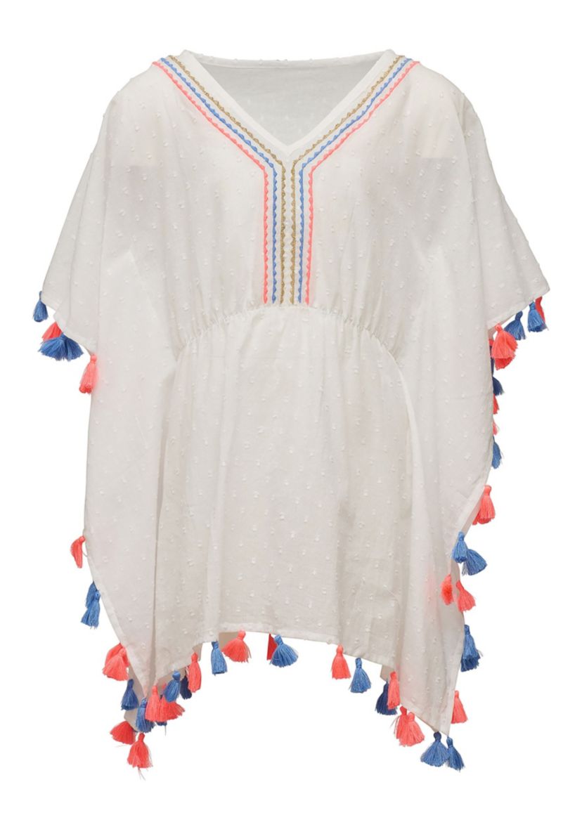 Girls 4 - 16 White Sherbet Tassel Cover Up