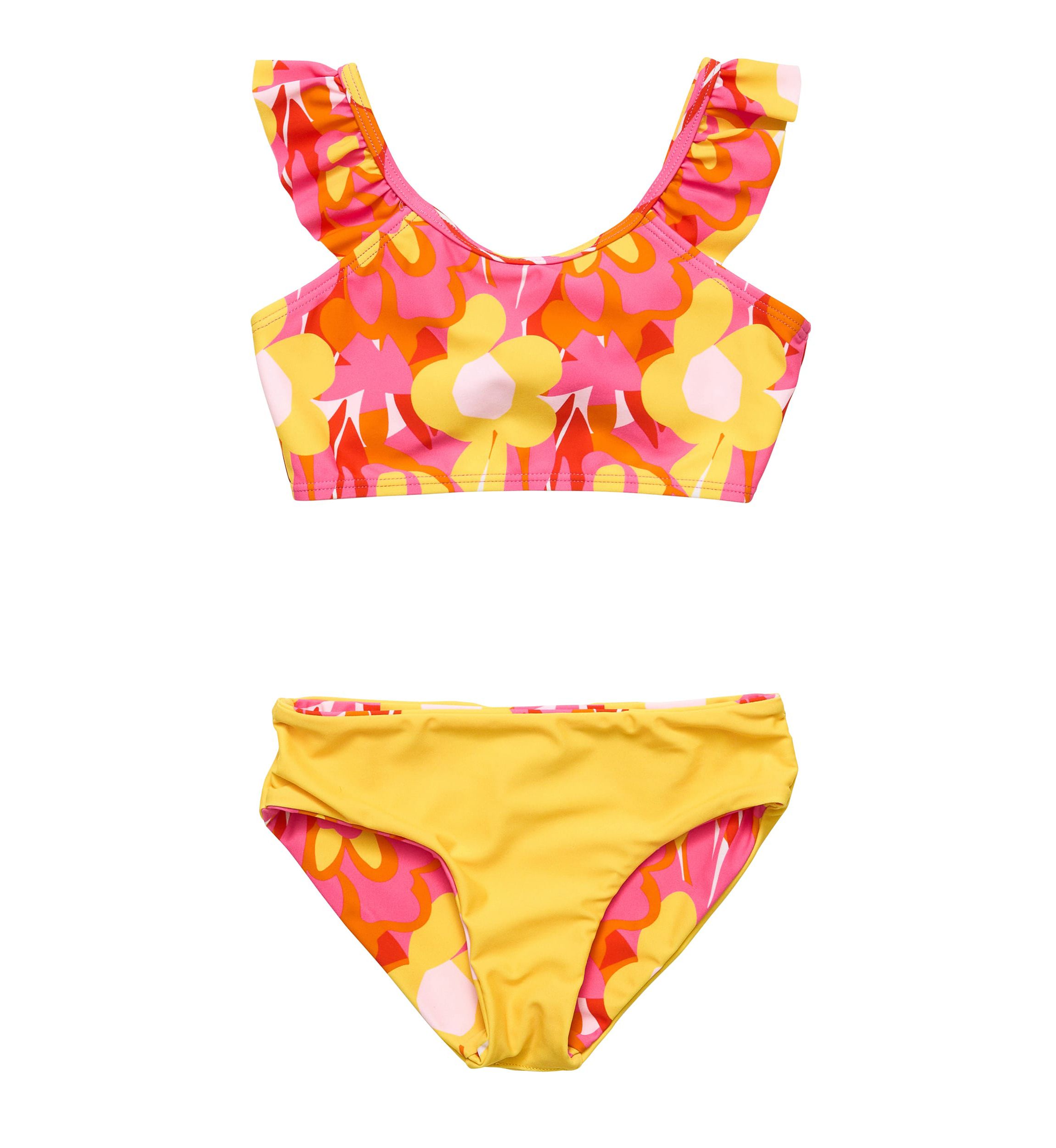 Pop of Sunshine Frill Crop Bikini