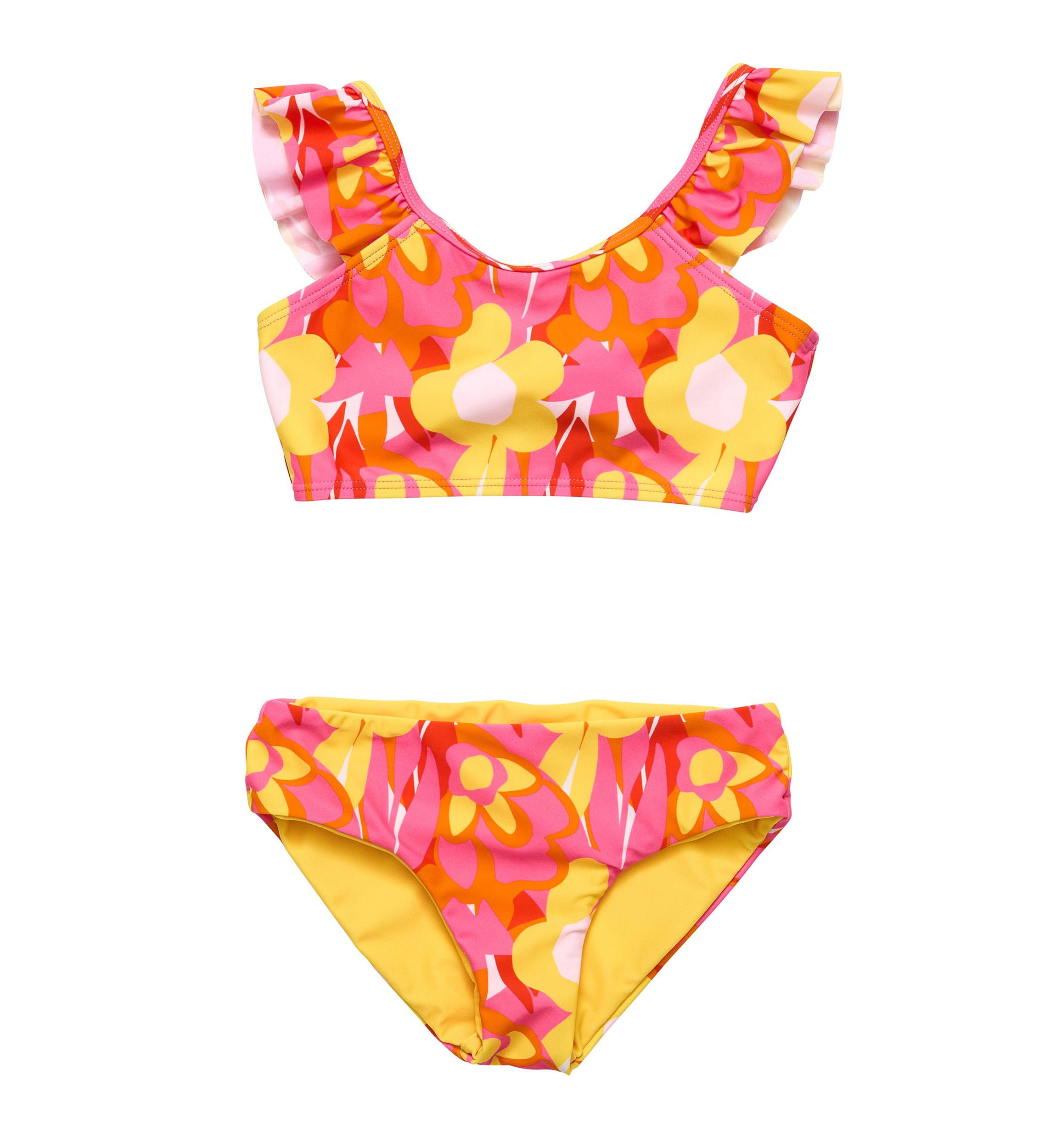 Pop of Sunshine Frill Crop Bikini