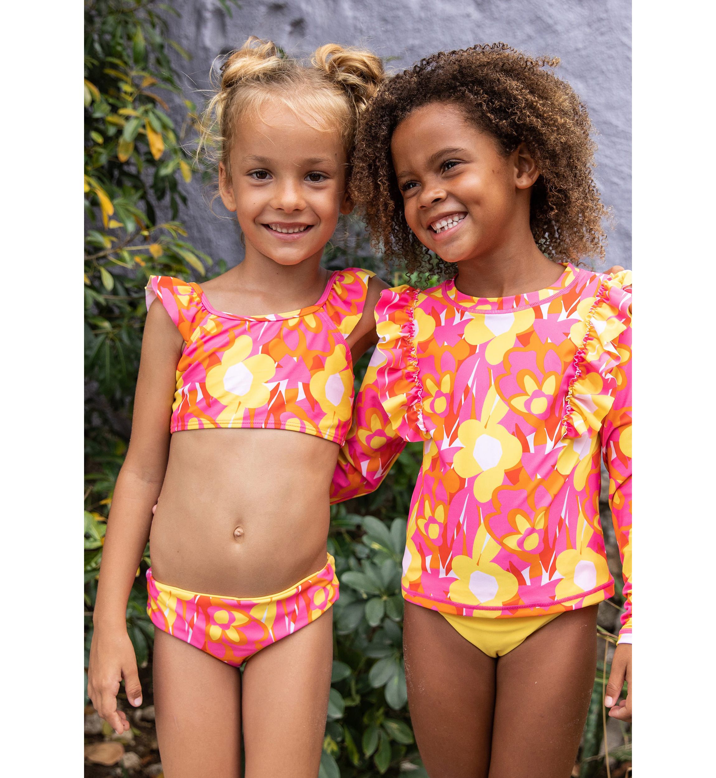 Pop of Sunshine Frill Crop Bikini