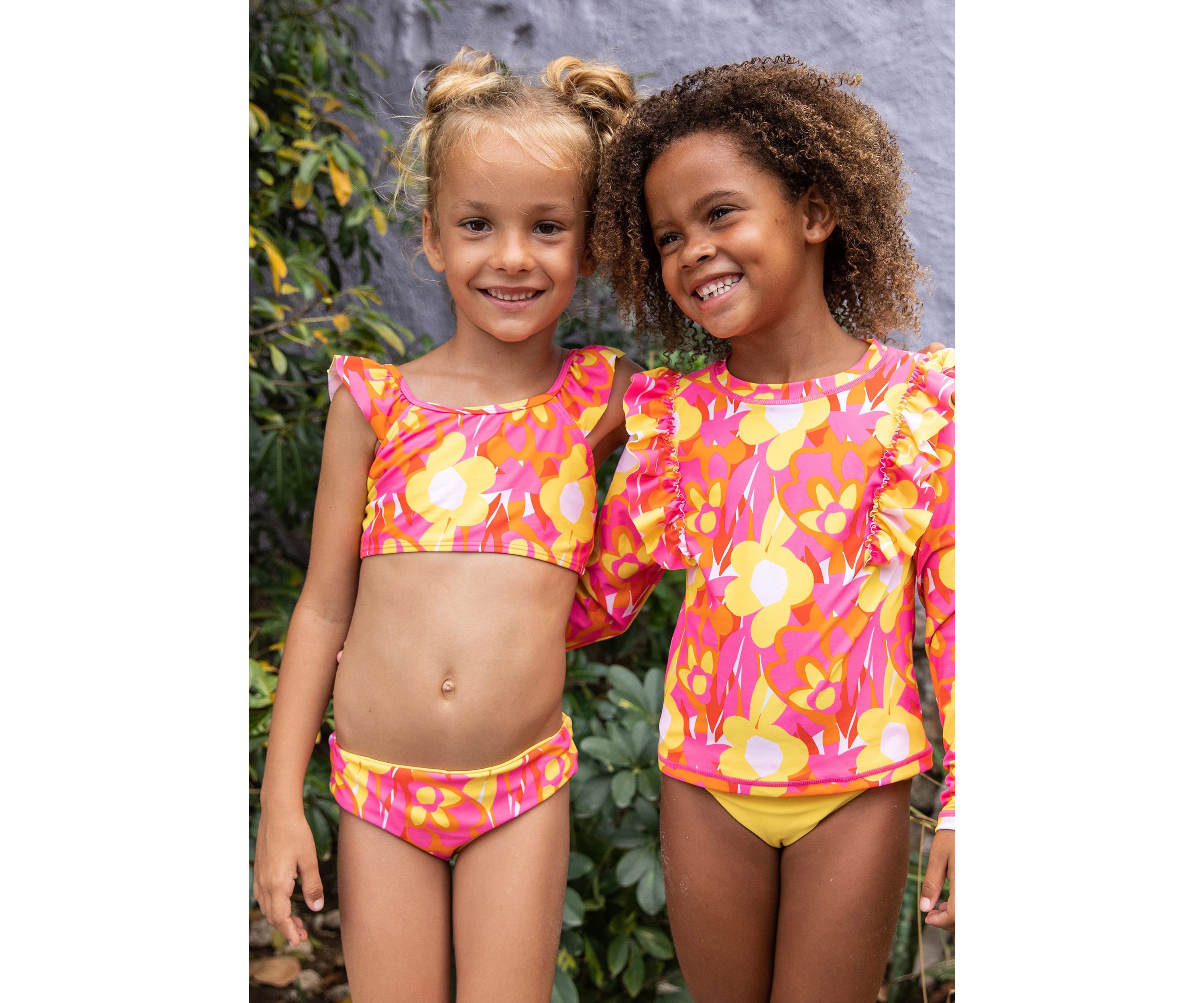 Pop of Sunshine Frill Crop Bikini