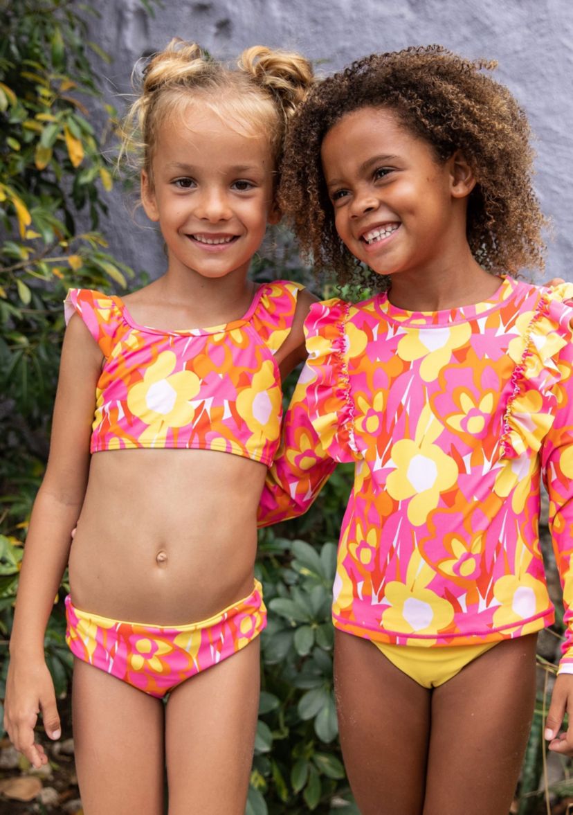 Pop of Sunshine Frill Crop Bikini