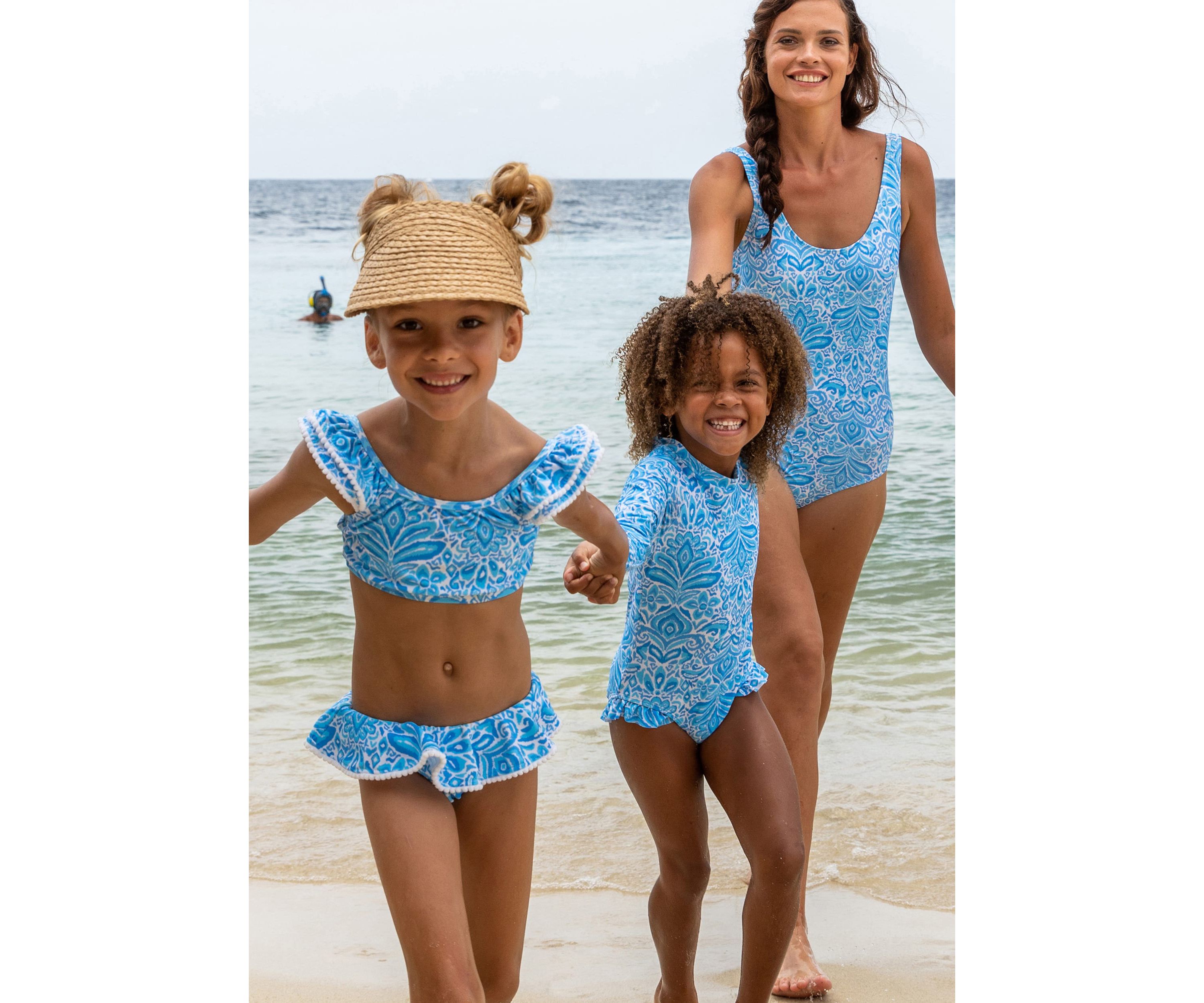 Santorini Blue Frill Crop Bikini