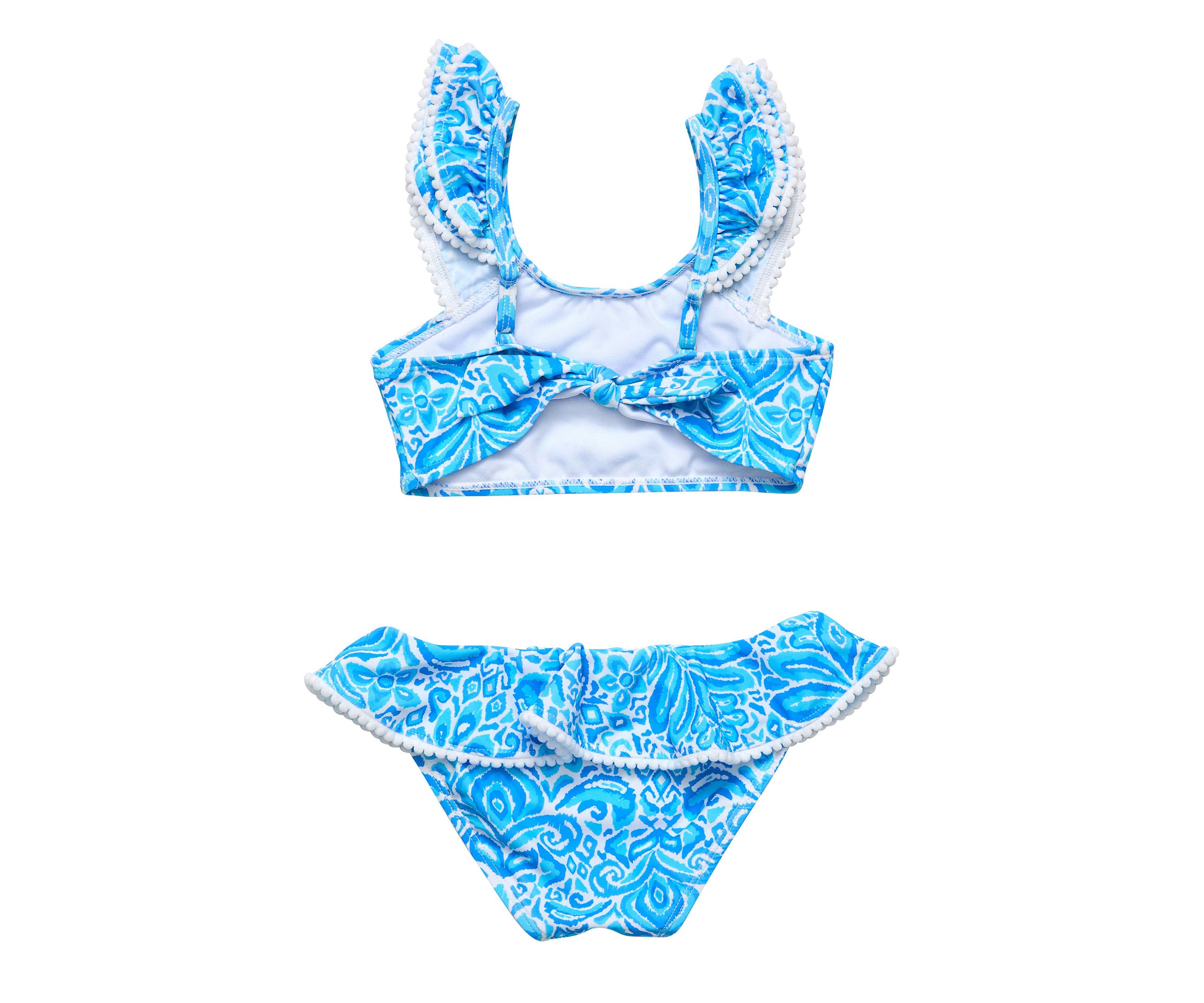 Santorini Blue Frill Crop Bikini