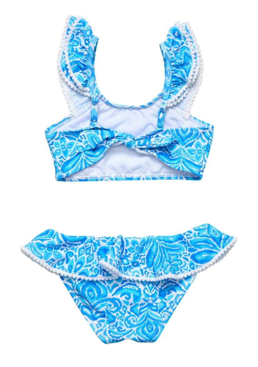 Santorini Blue Frill Crop Bikini