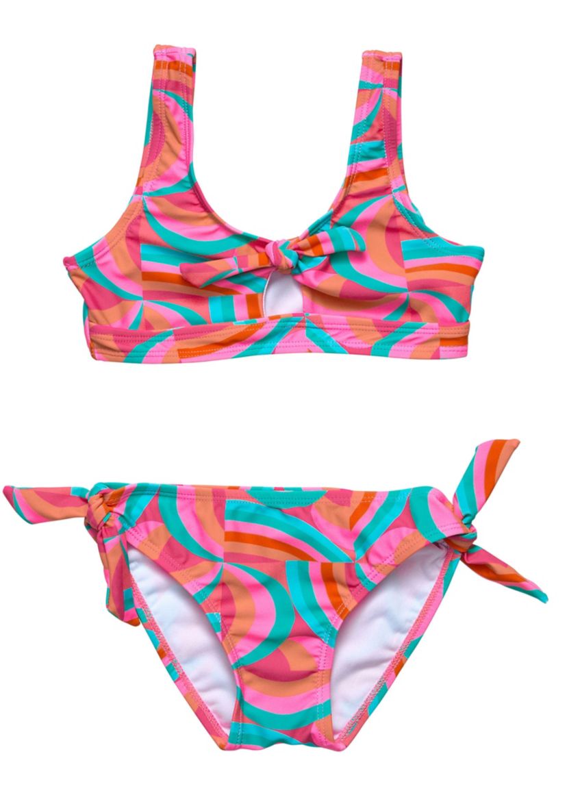 Geo Melon Sustainable Knot Front Bikini