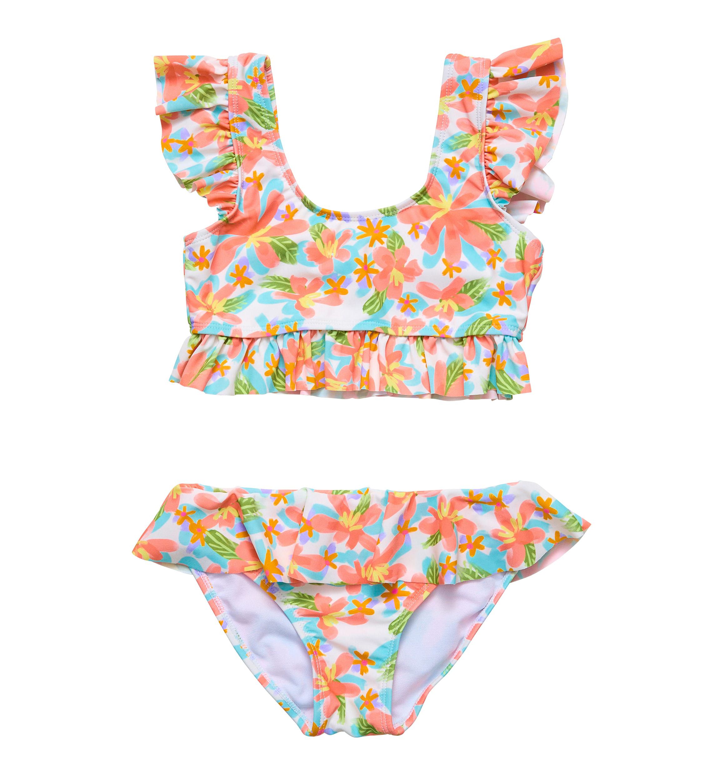 Hawaiian Luau Sustainable Frilled Crop Bikini