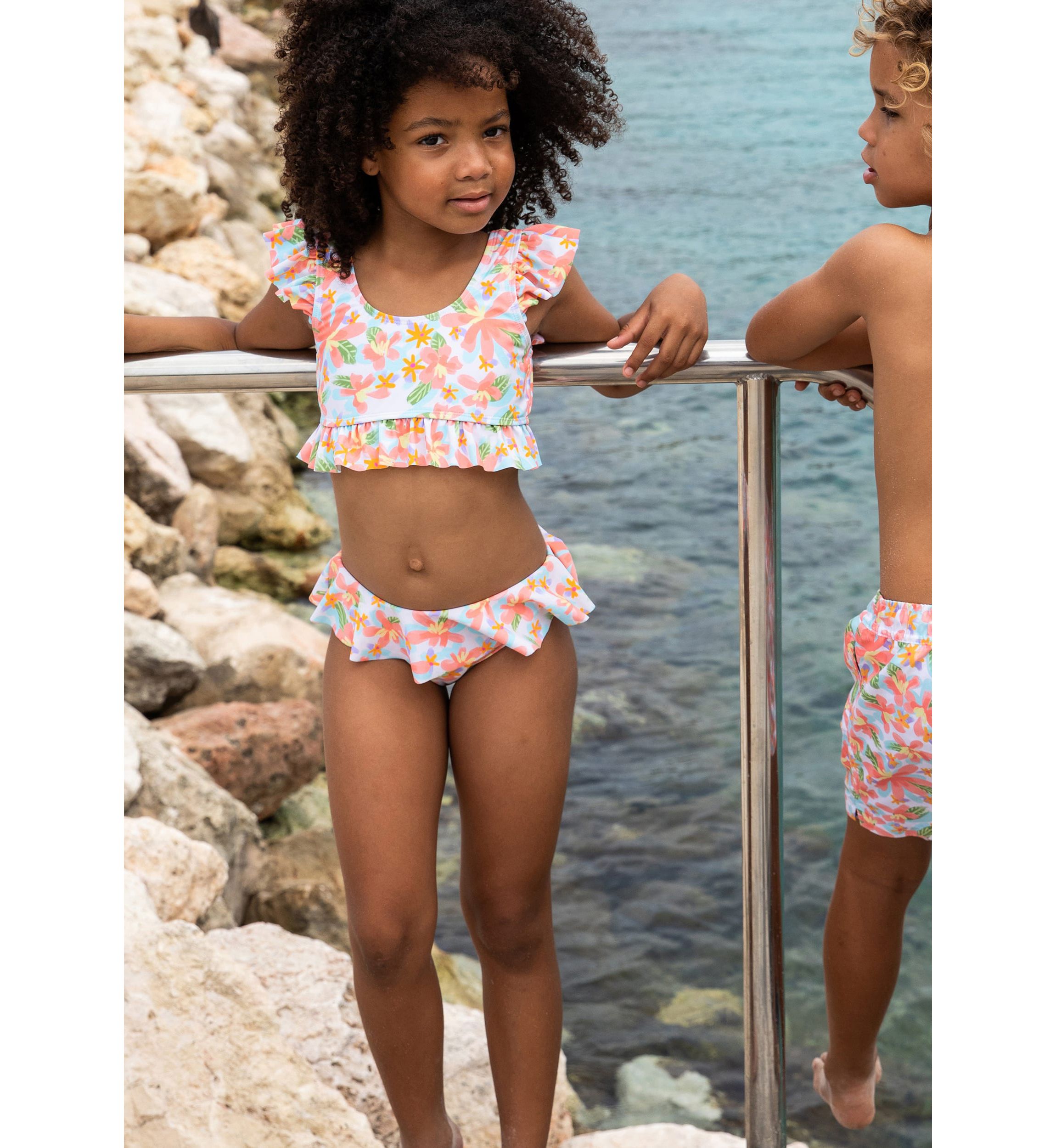 Hawaiian Luau Sustainable Frilled Crop Bikini