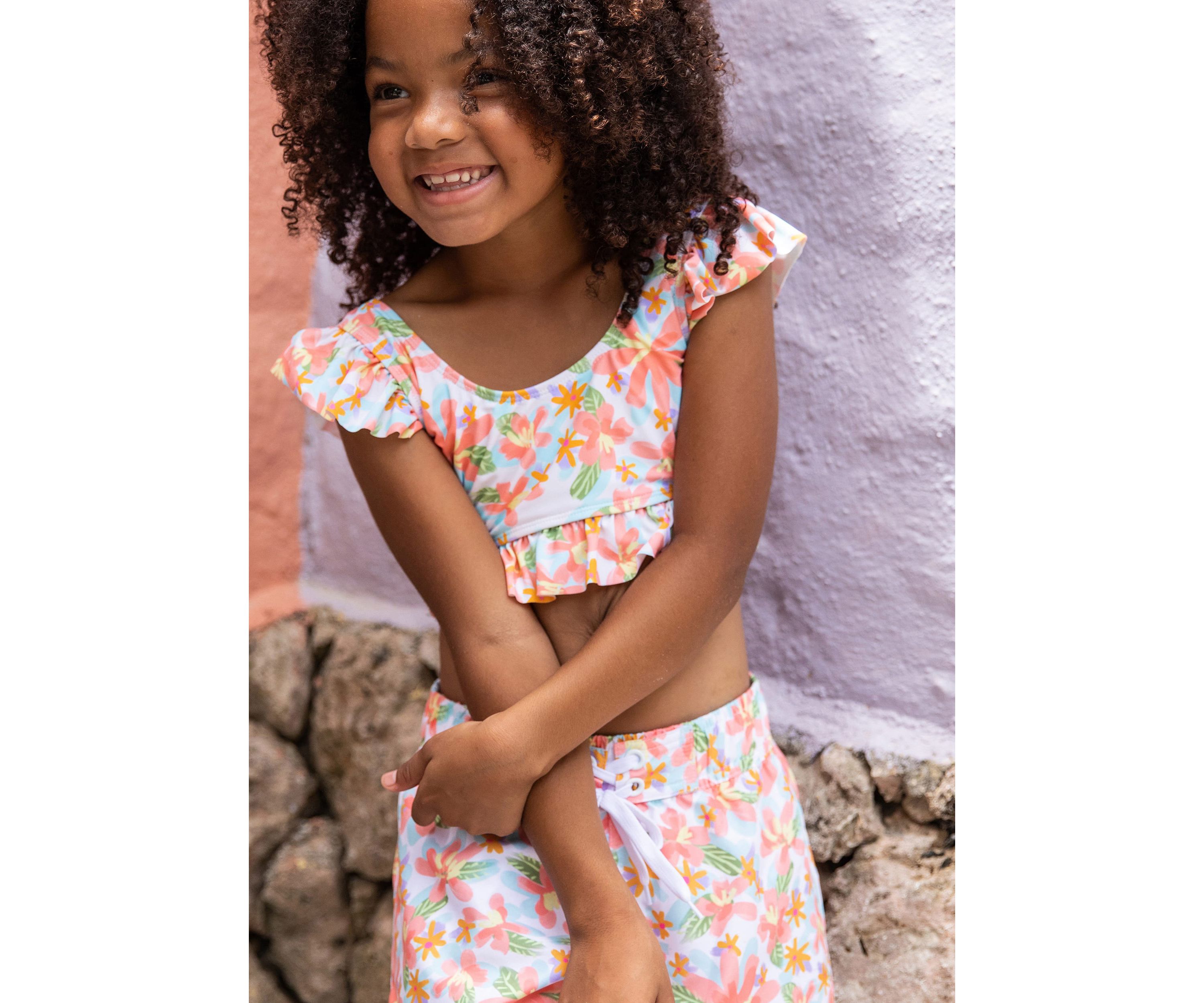 Hawaiian Luau Sustainable Frilled Crop Bikini
