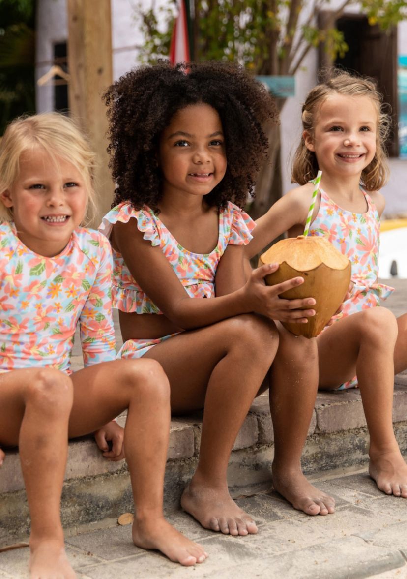 Hawaiian Luau Sustainable Frilled Crop Bikini