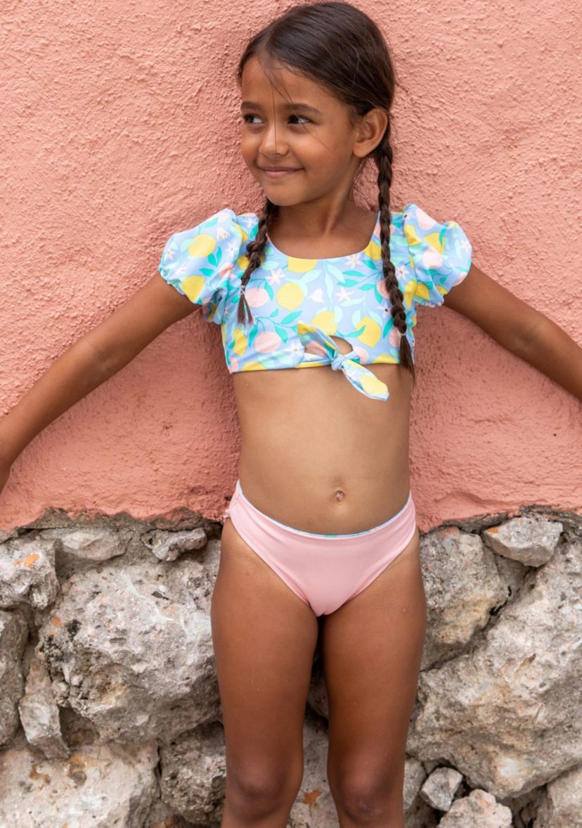Lemon Drops Knot Front Bikini
