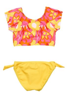 Pop of Sunshine Crop SS Rash Top Set