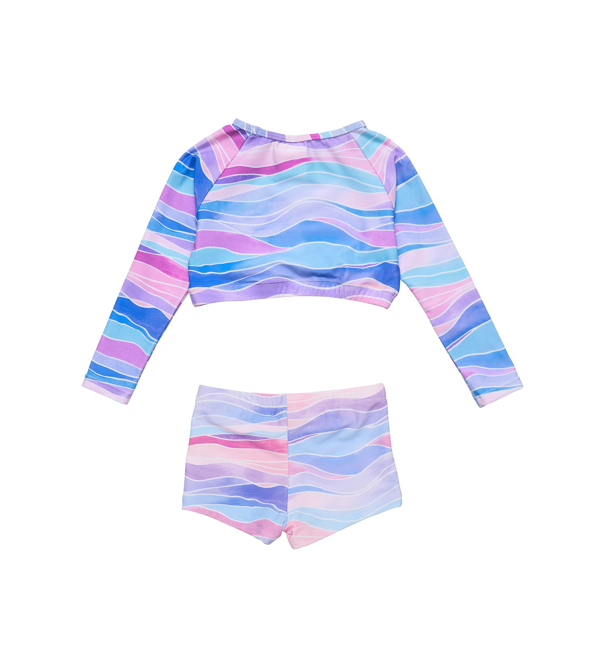 Water Hues Crop LS Rash Top Set