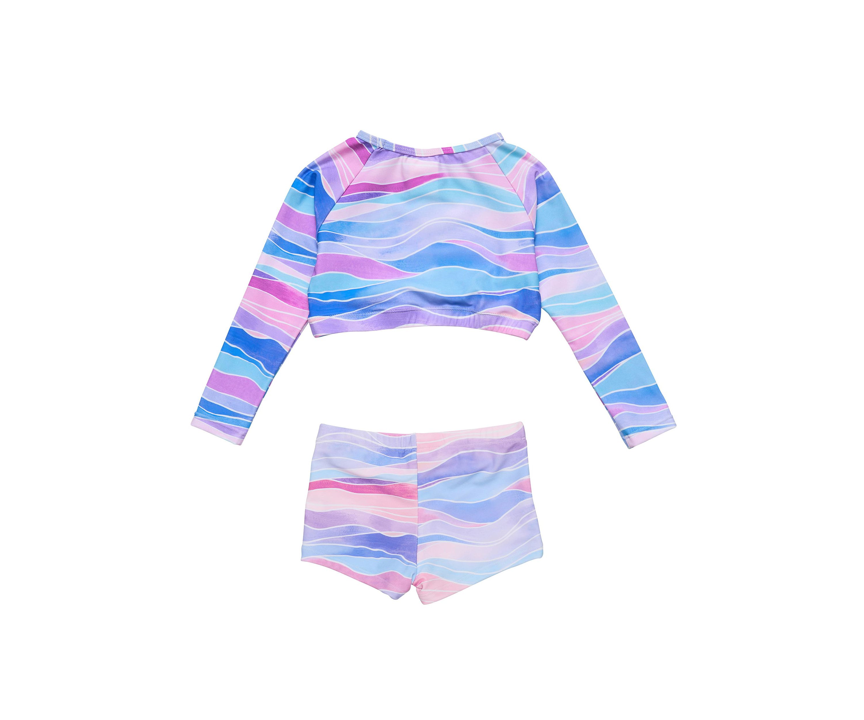 Water Hues Crop LS Rash Top Set