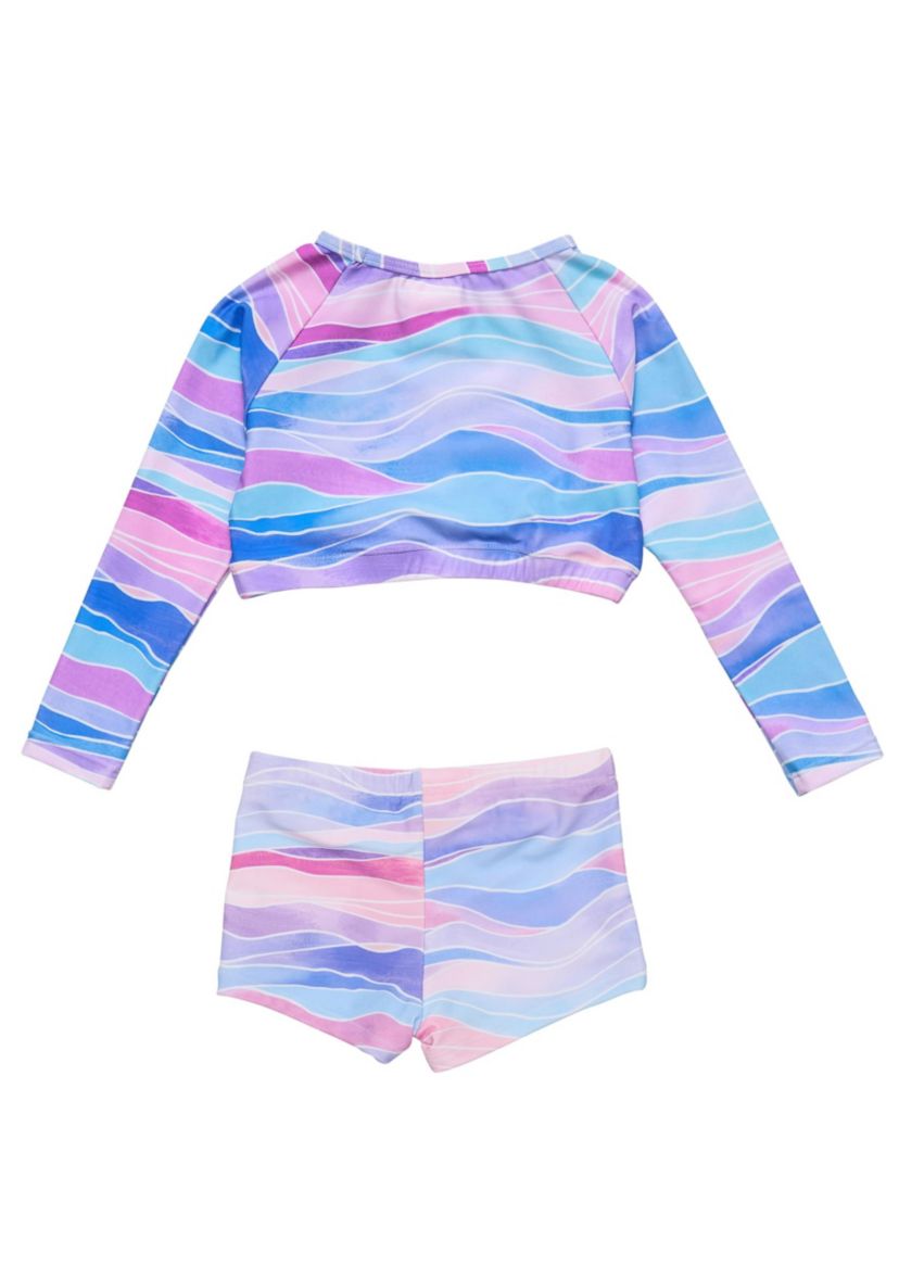 Water Hues Crop LS Rash Top Set