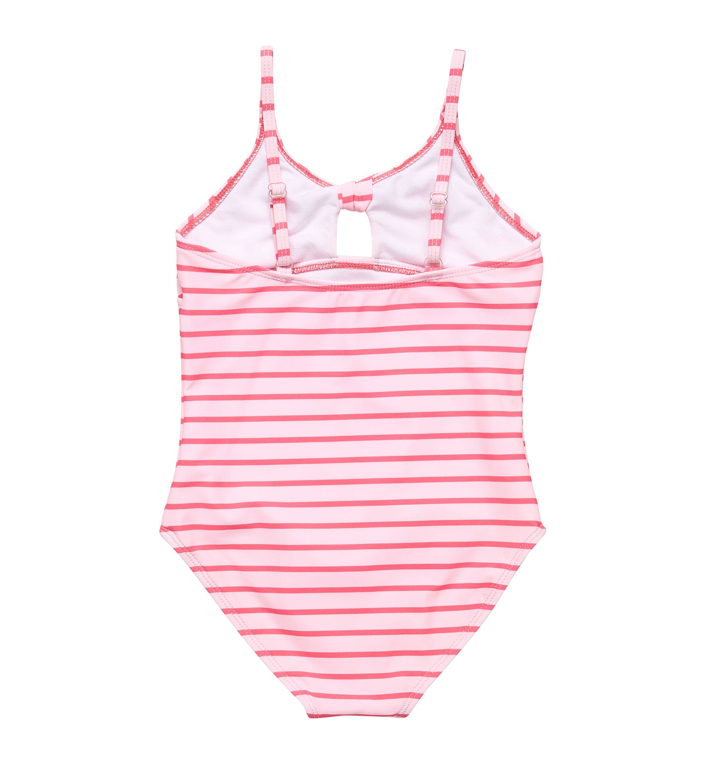 Coral Stripe Sustainable Bow Swimsuit