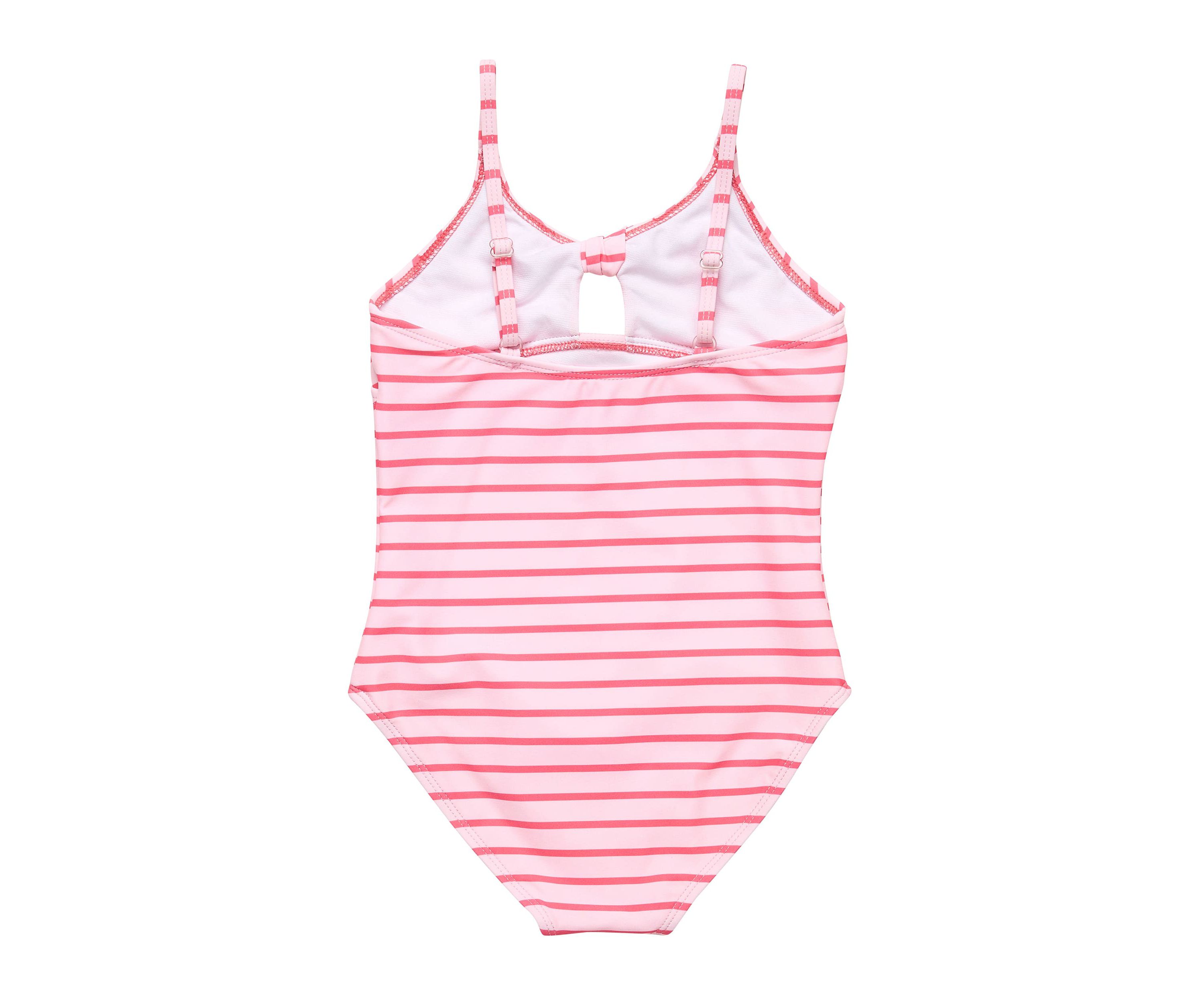 Coral Stripe Sustainable Bow Swimsuit
