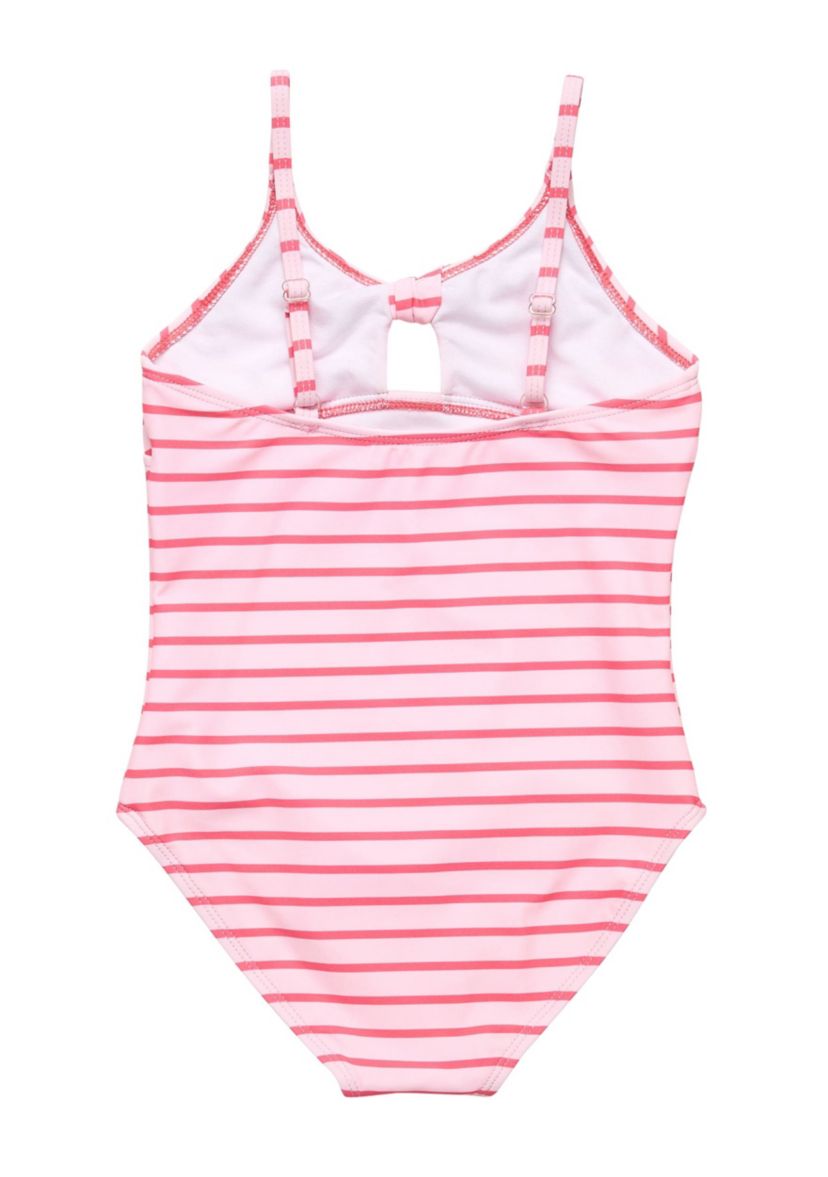 Coral Stripe Sustainable Bow Swimsuit