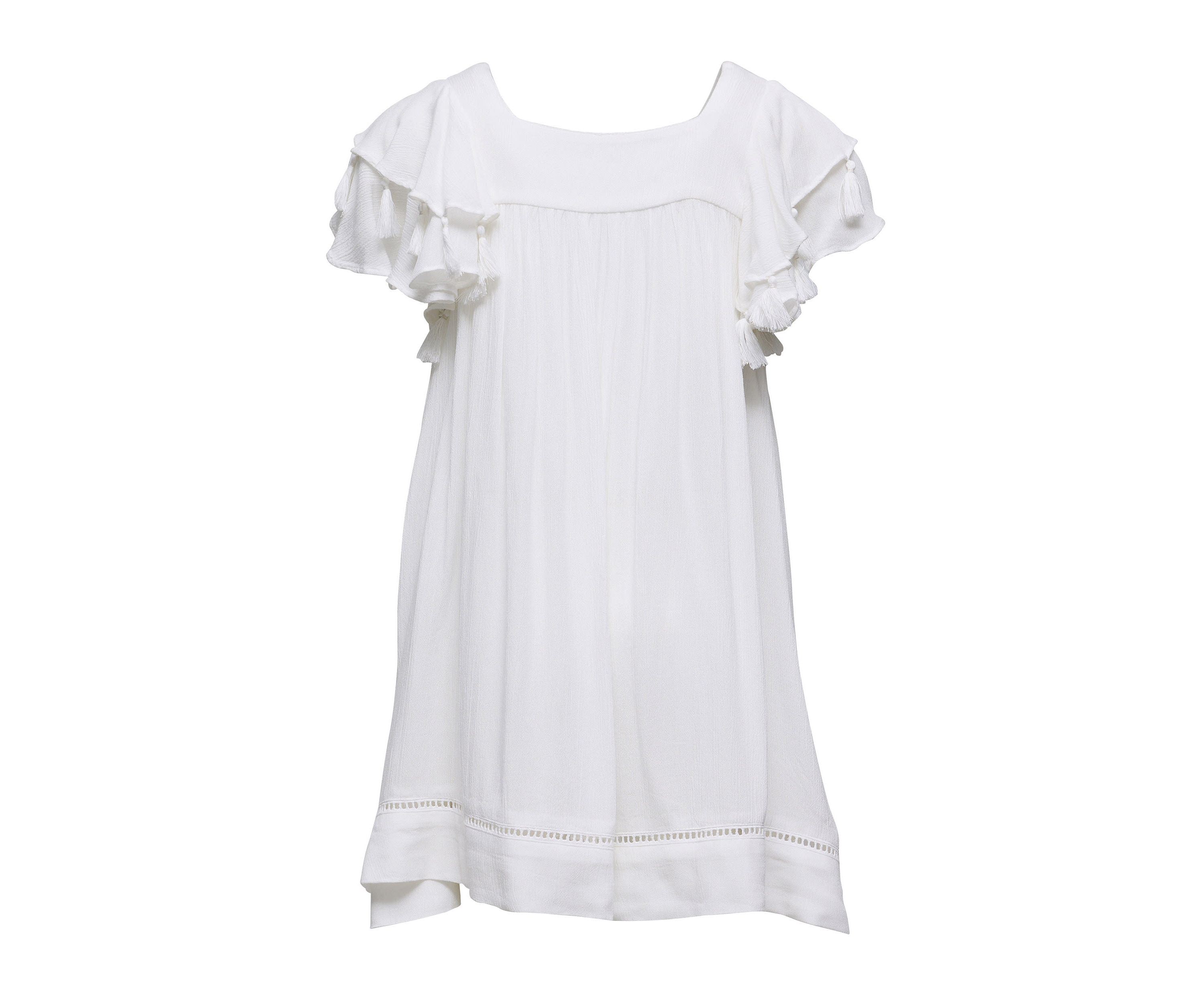 White Tassel Time Beach Dress