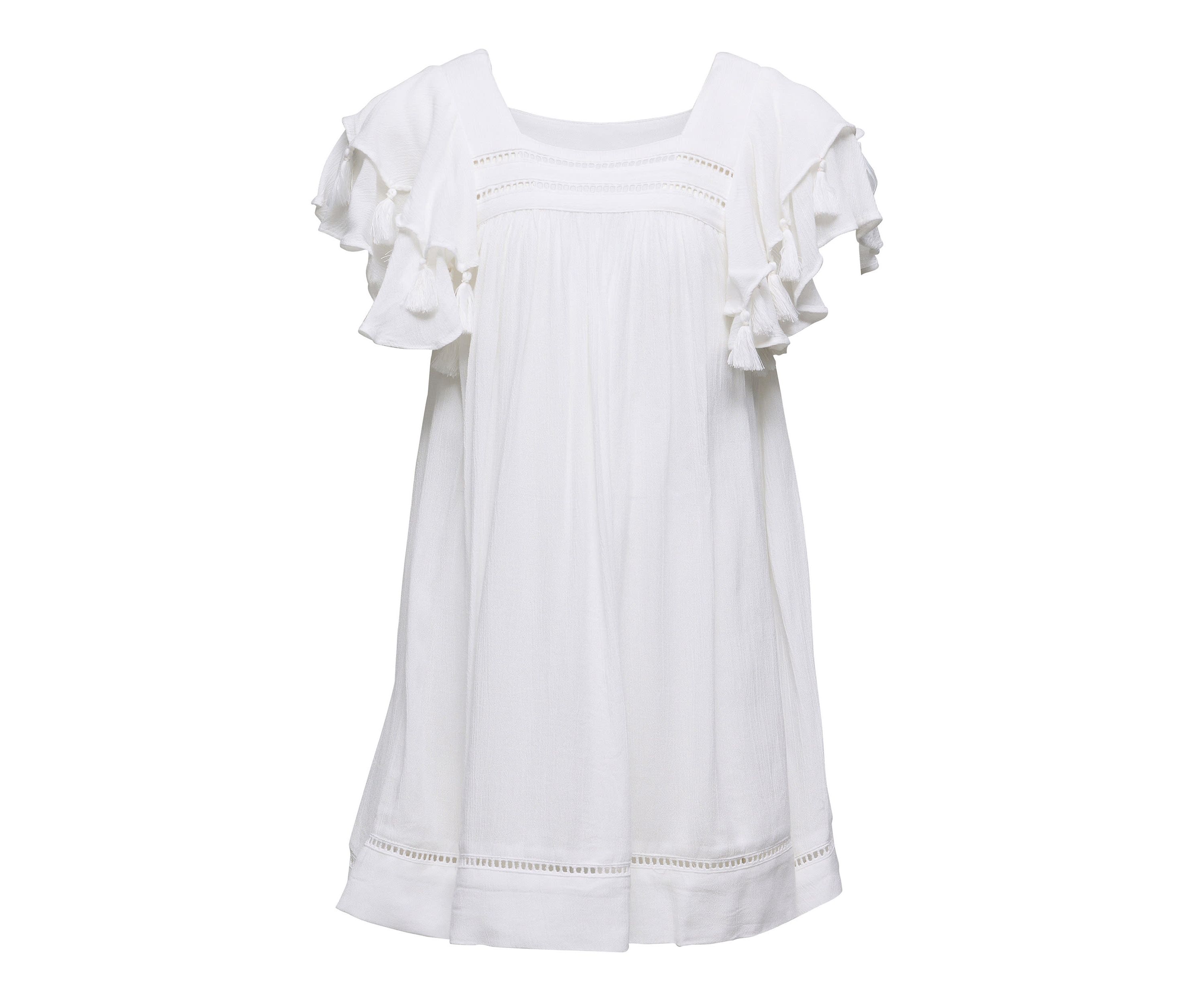 White Tassel Time Beach Dress