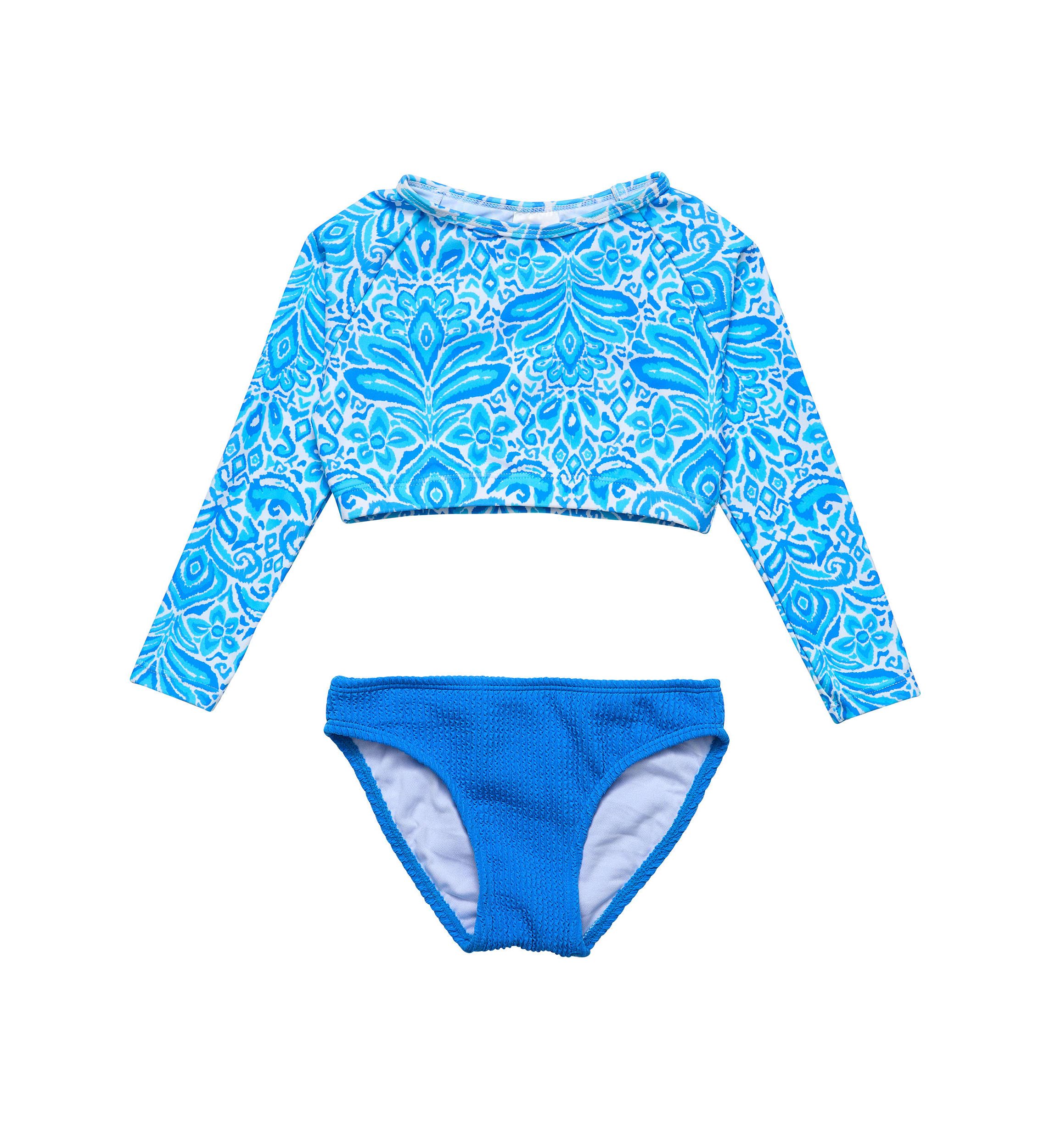 Santorini Blue Crop LS Rash Set