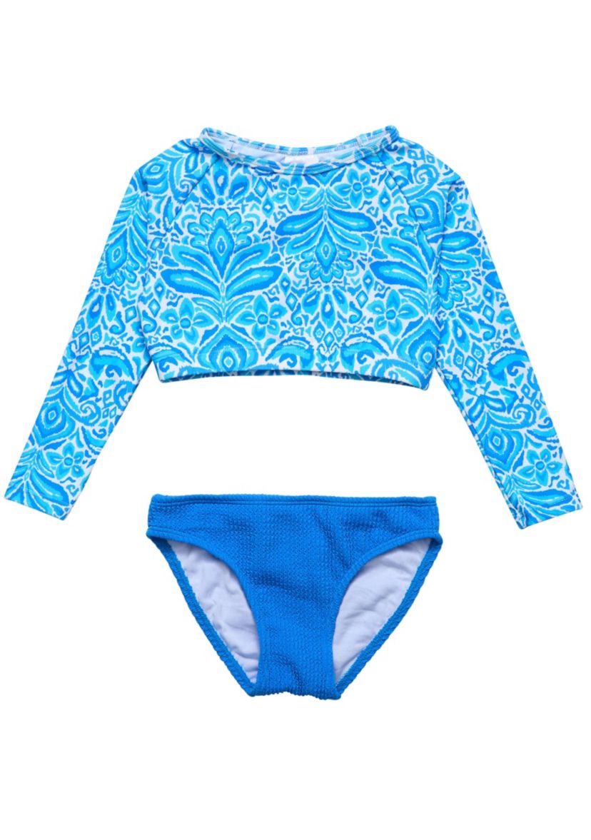 Santorini Blue Crop LS Rash Set