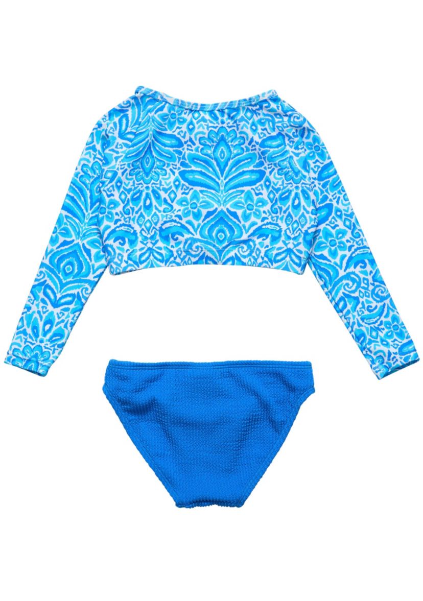 Santorini Blue Crop LS Rash Set