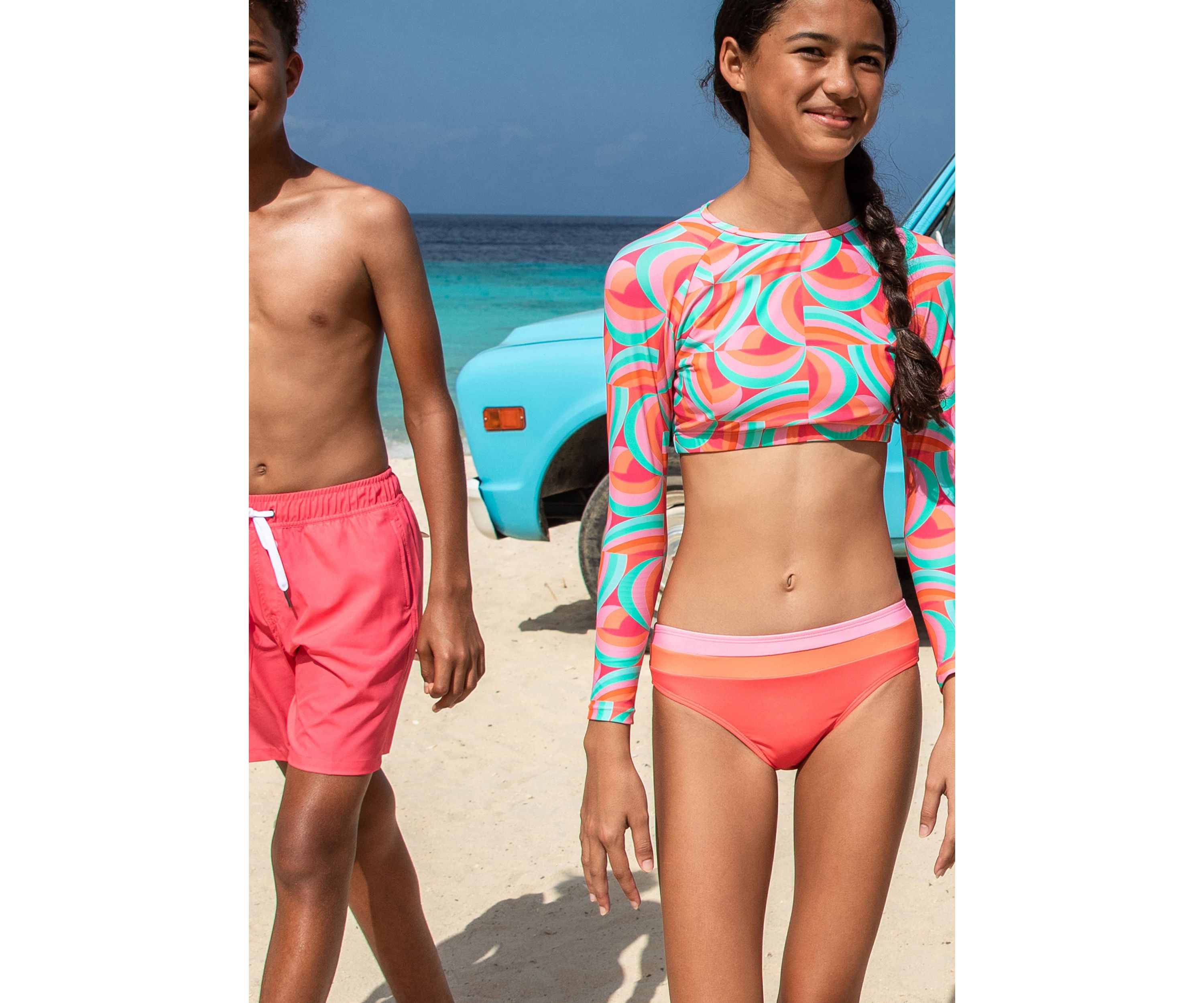 Geo Melon Sustainable Crop LS Rash Top Set