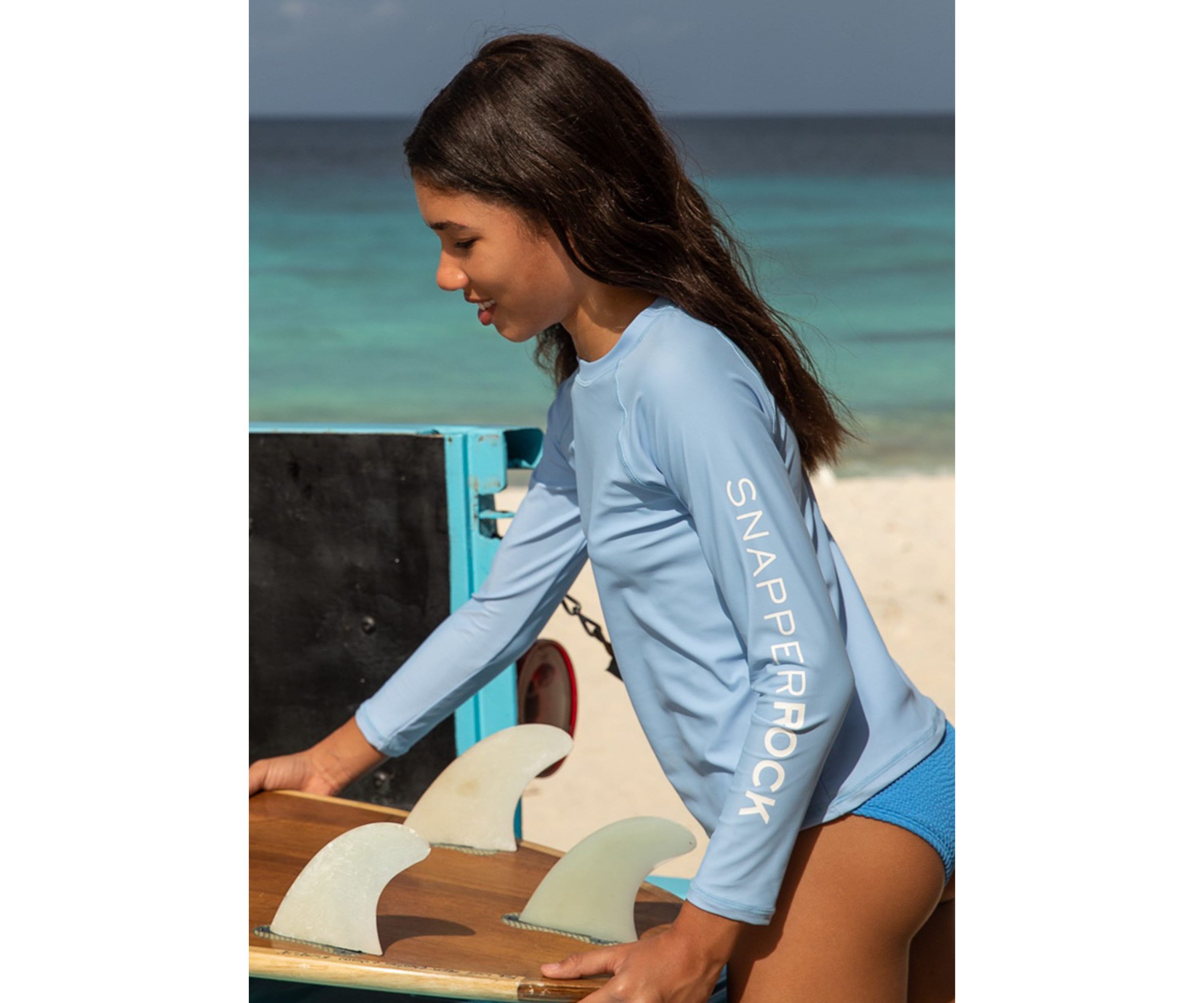Water Blue LS Rash Top