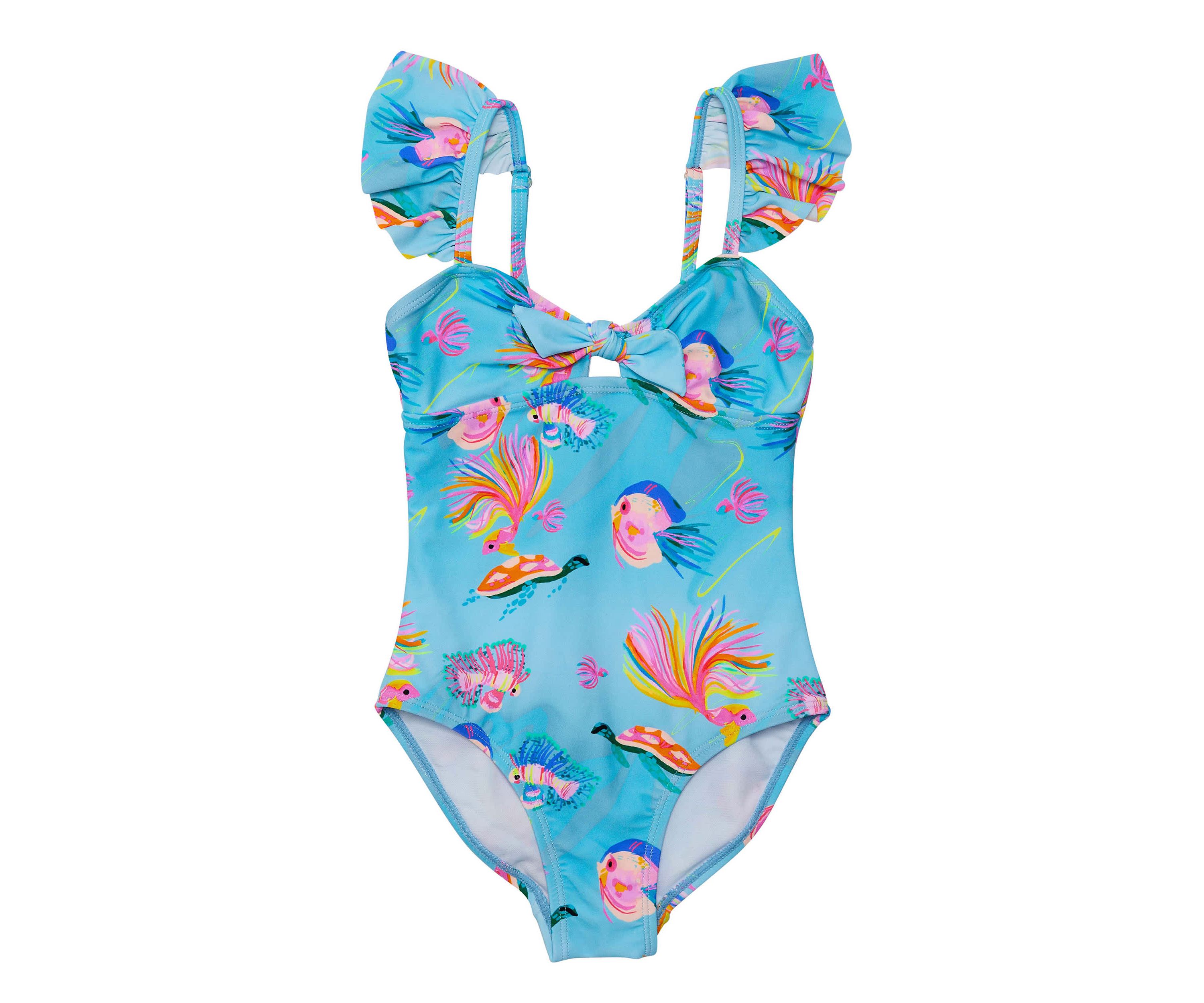 Kaleido Fish Sustainable Frill Swimsuit