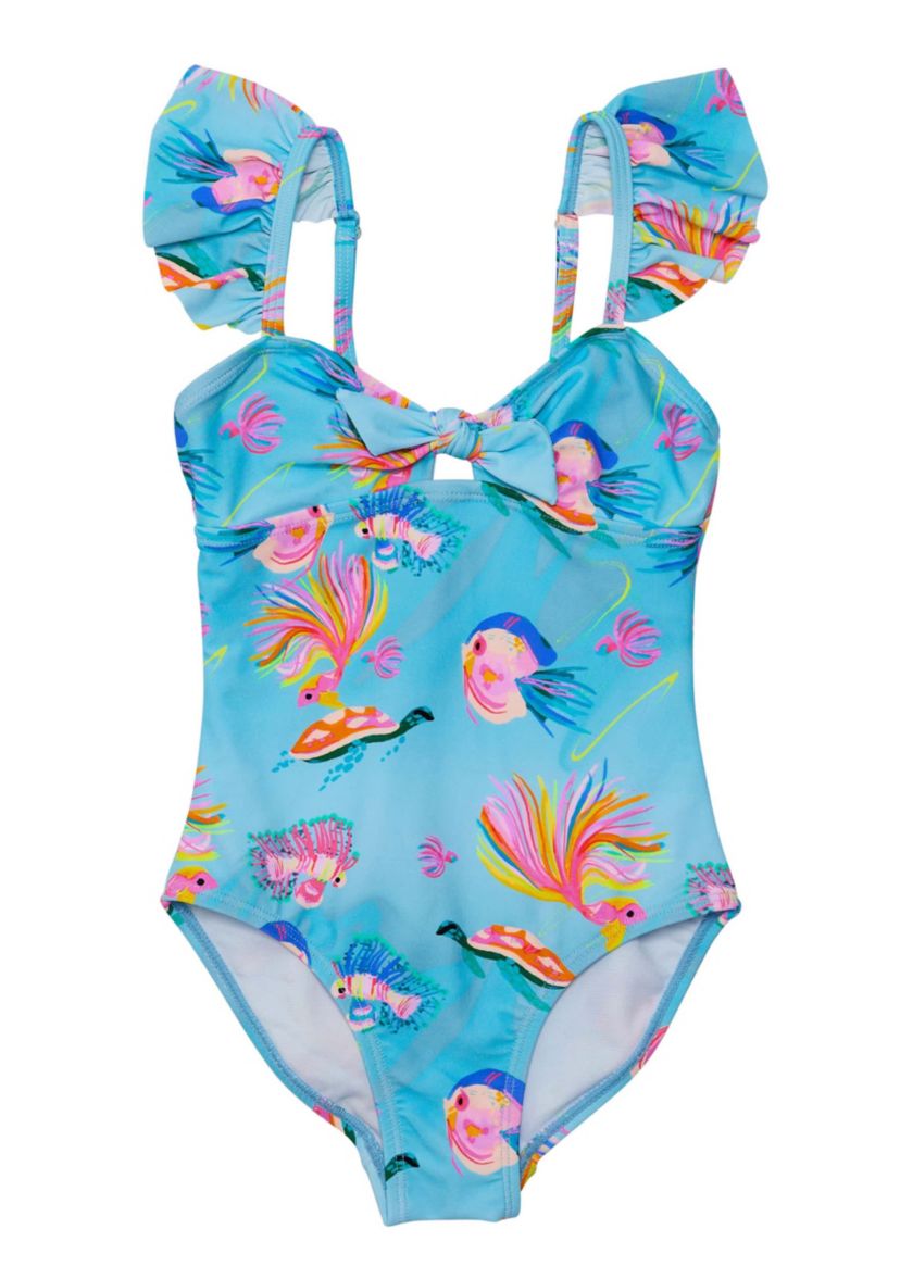 Kaleido Fish Sustainable Frill Swimsuit