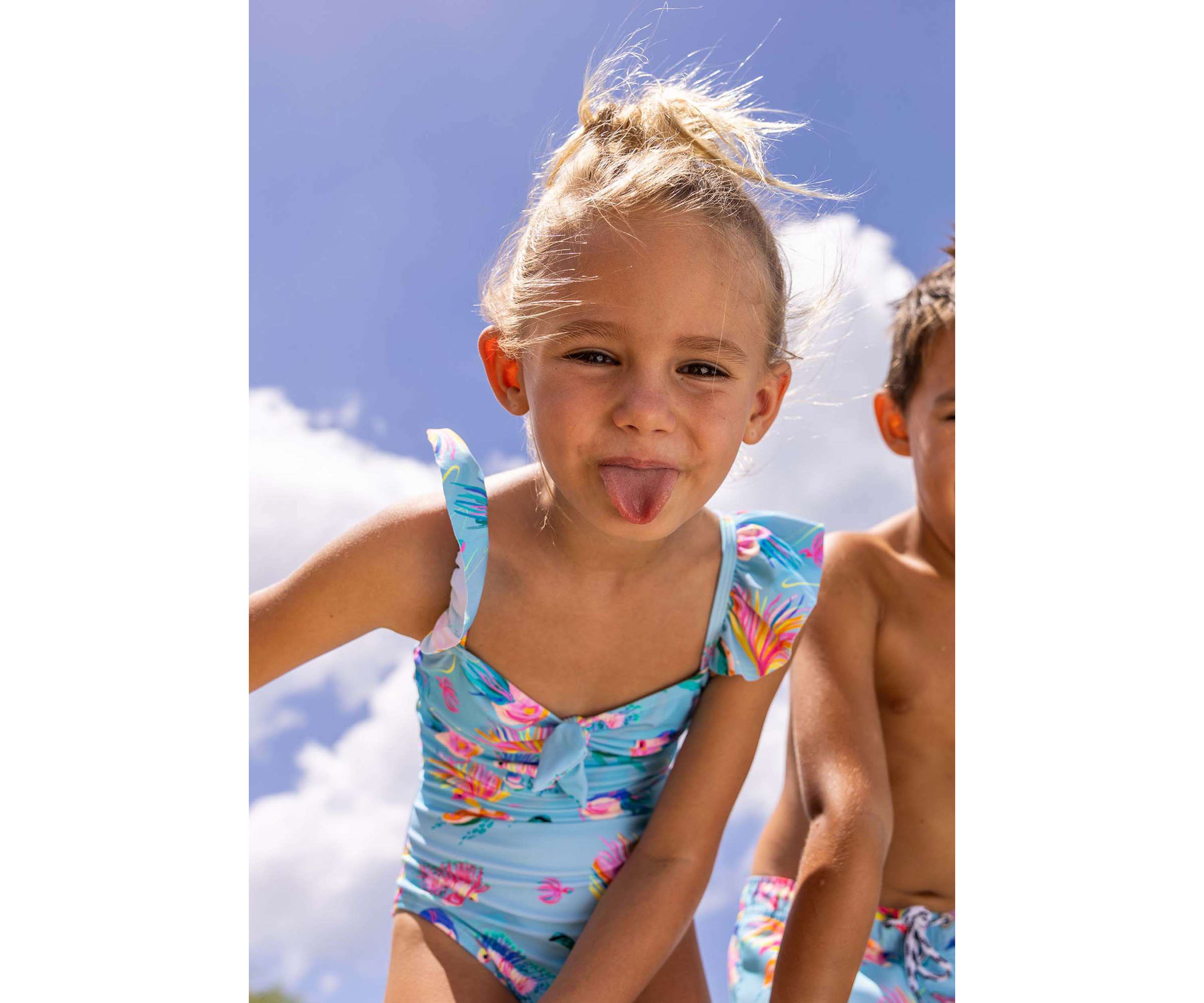 Kaleido Fish Sustainable Frill Swimsuit
