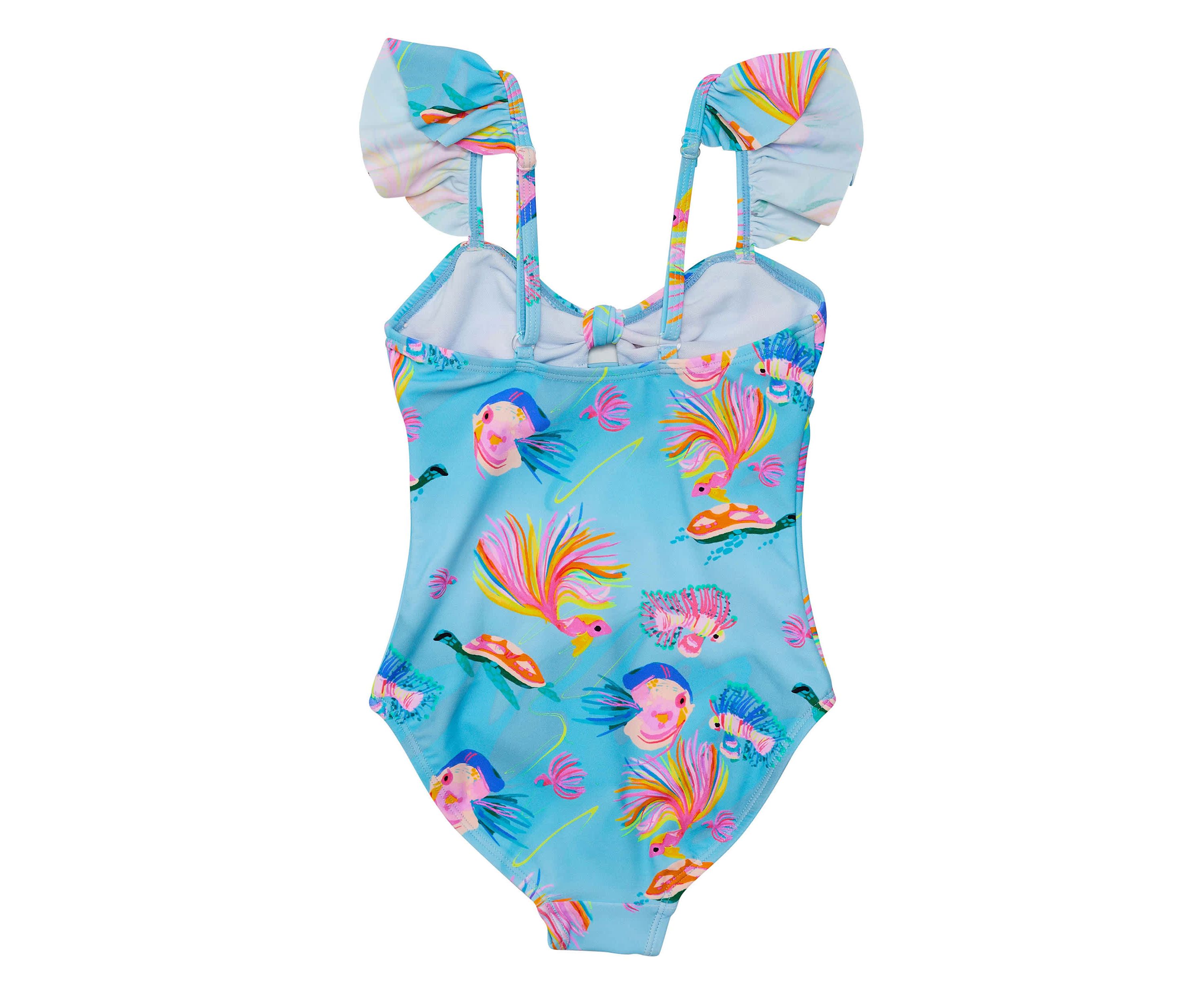 Kaleido Fish Sustainable Frill Swimsuit