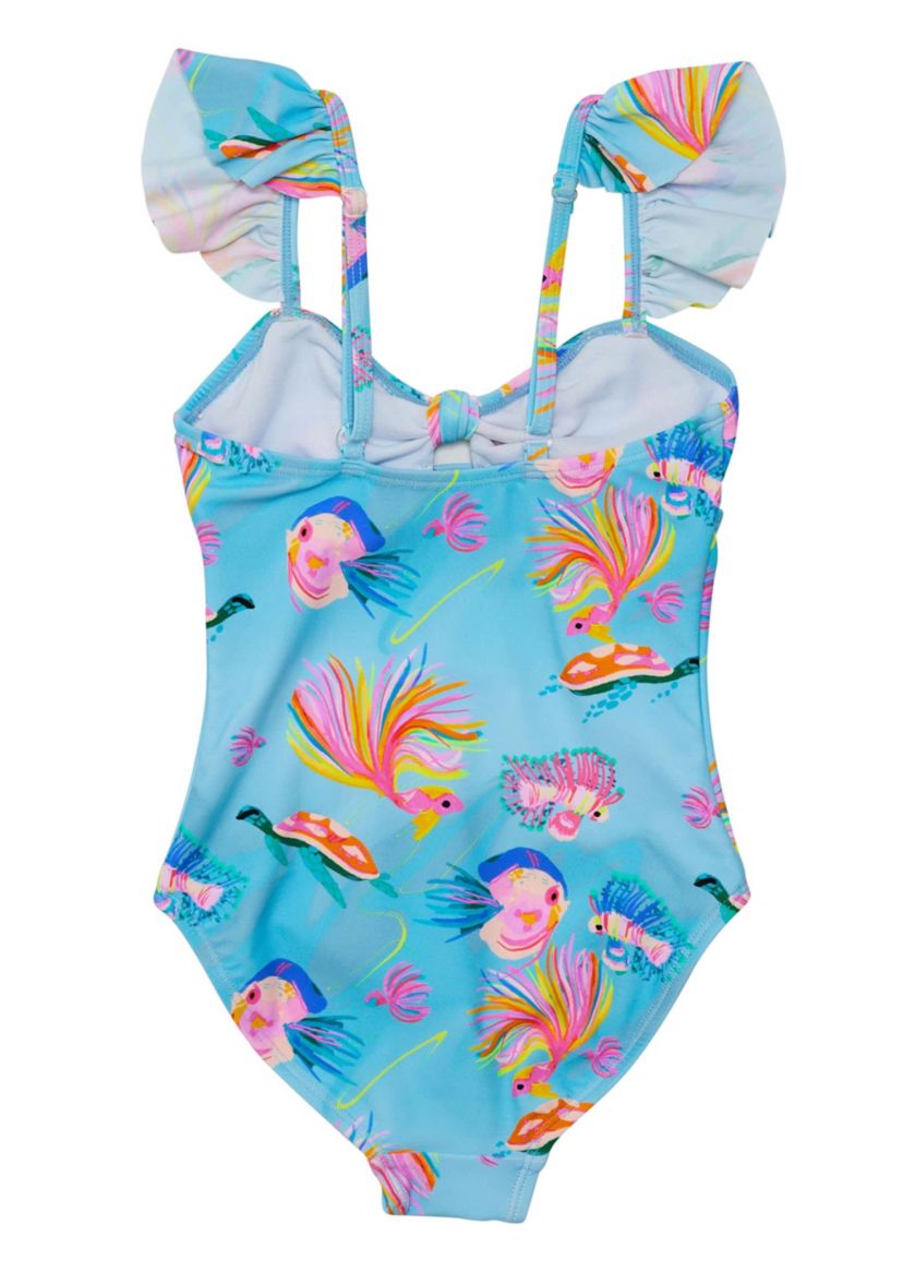 Kaleido Fish Sustainable Frill Swimsuit