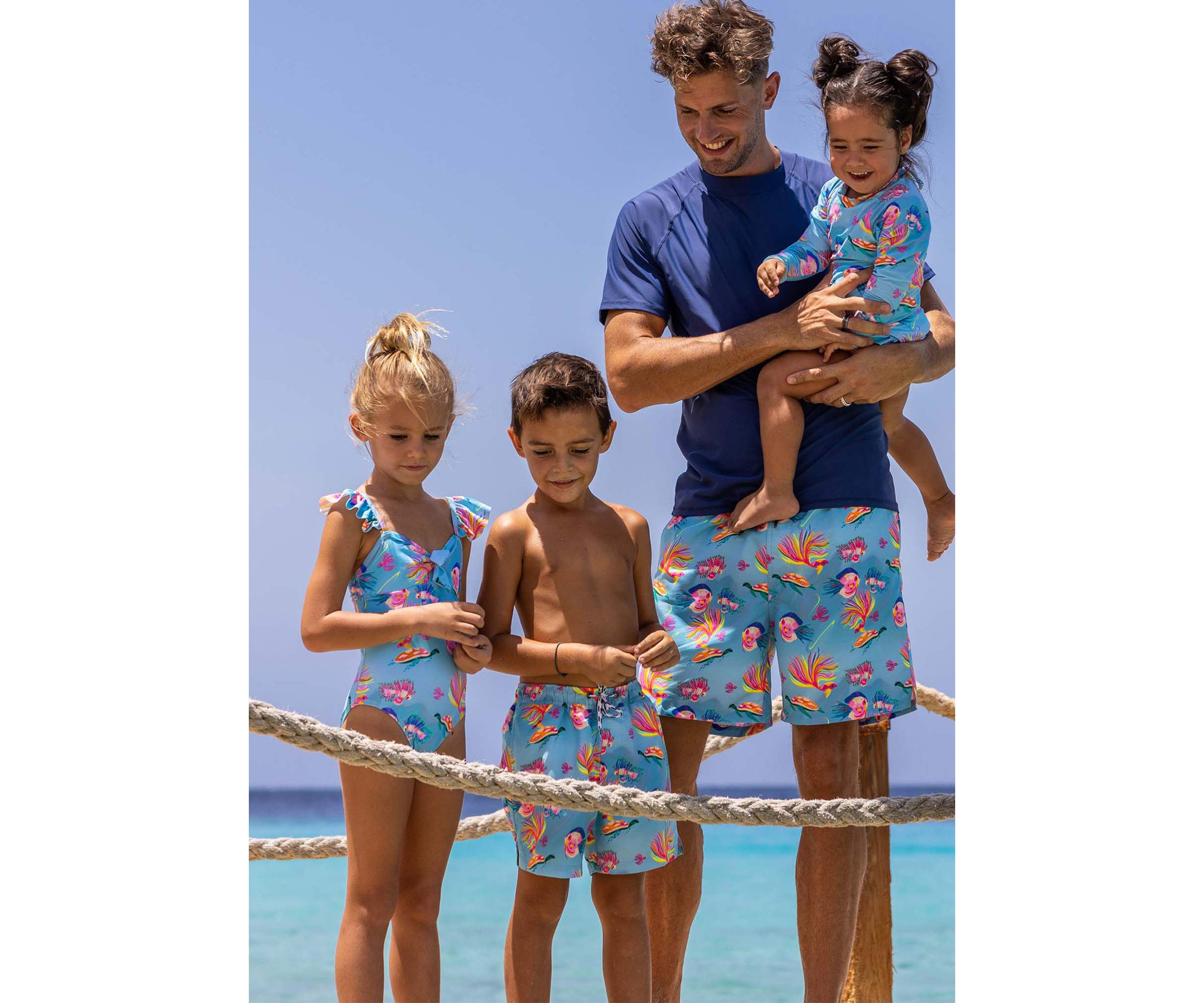 Kaleido Fish Sustainable Frill Swimsuit