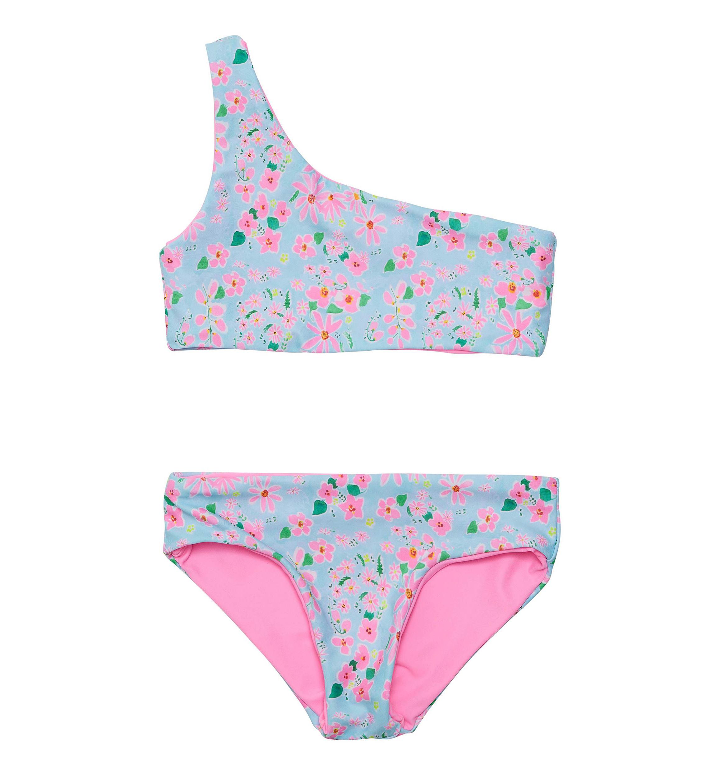 Daisy Chain One Shoulder Reversible Bikini