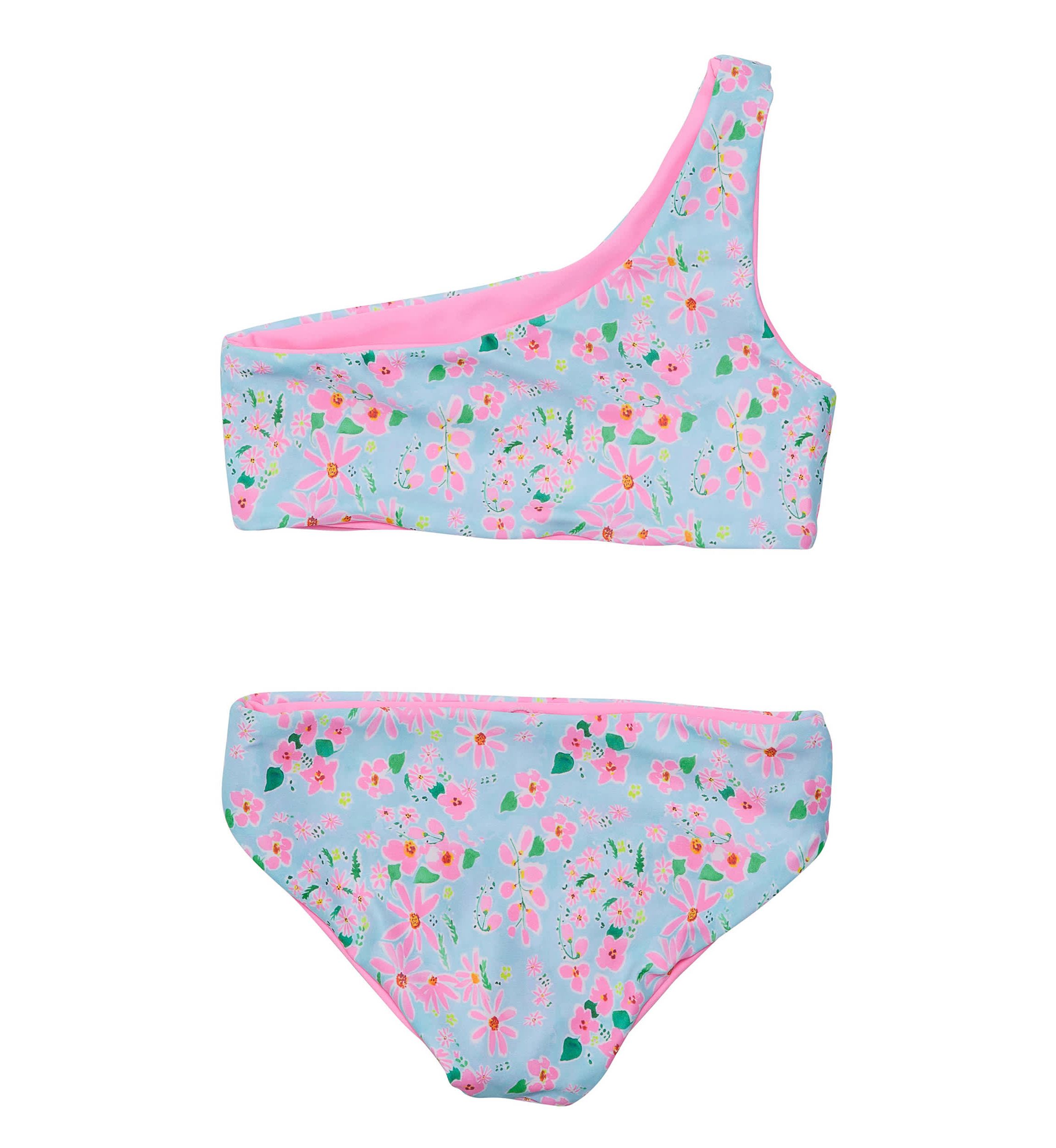 Daisy Chain One Shoulder Reversible Bikini