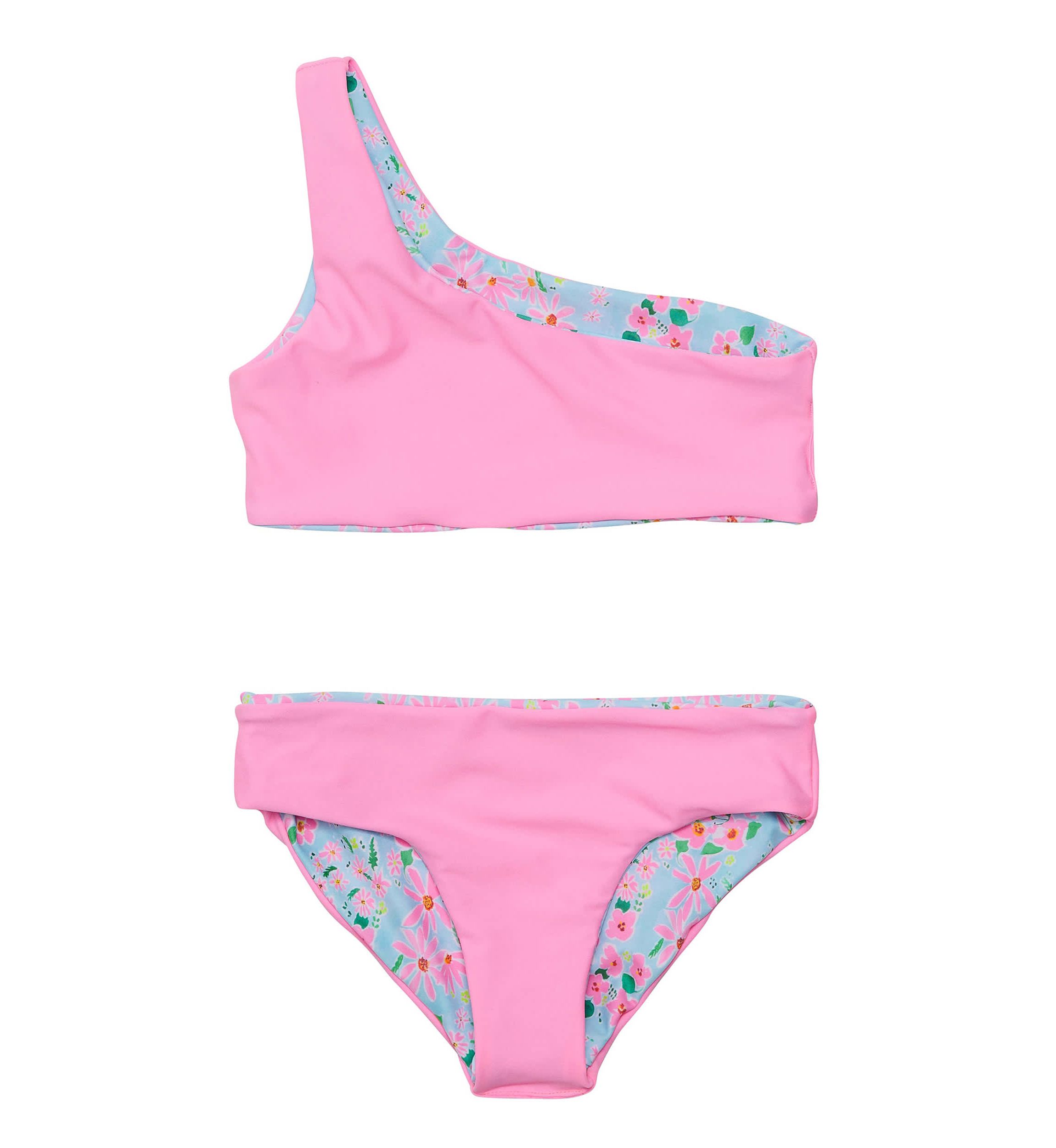 Daisy Chain One Shoulder Reversible Bikini
