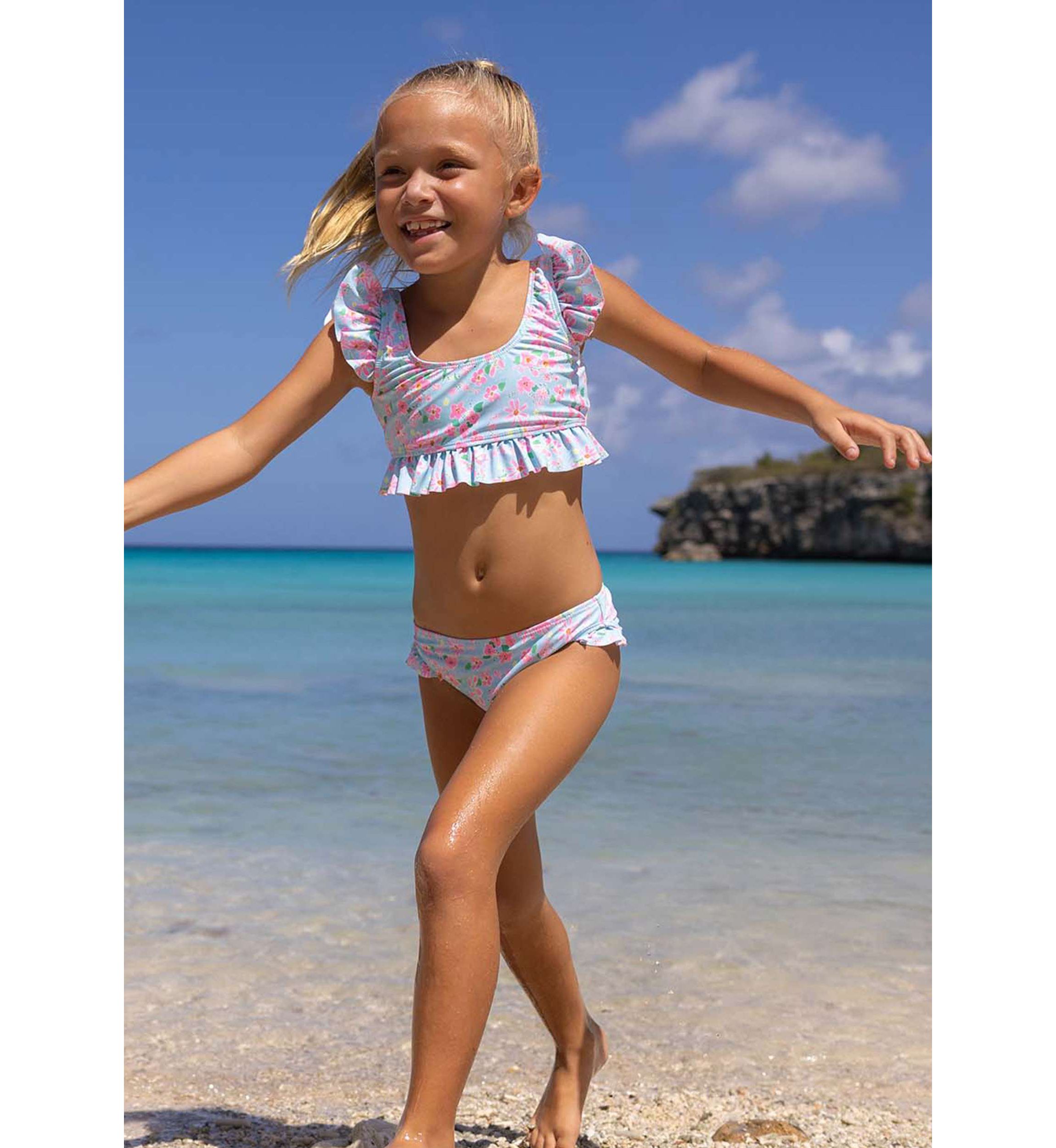 Daisy Chain Frilled Crop Bikini