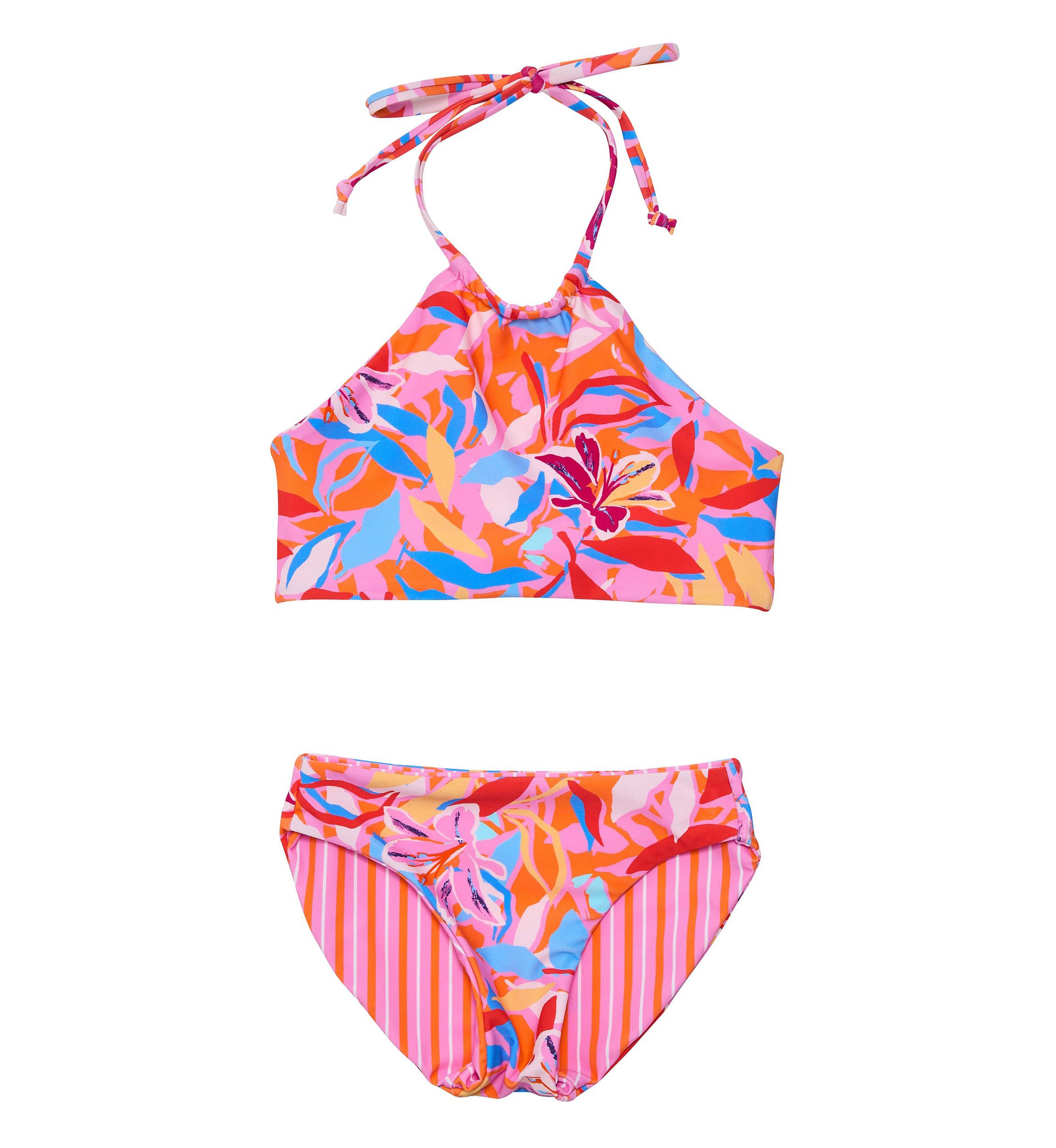 Blooming Sunset Sustainable Reversible Halter Bikini