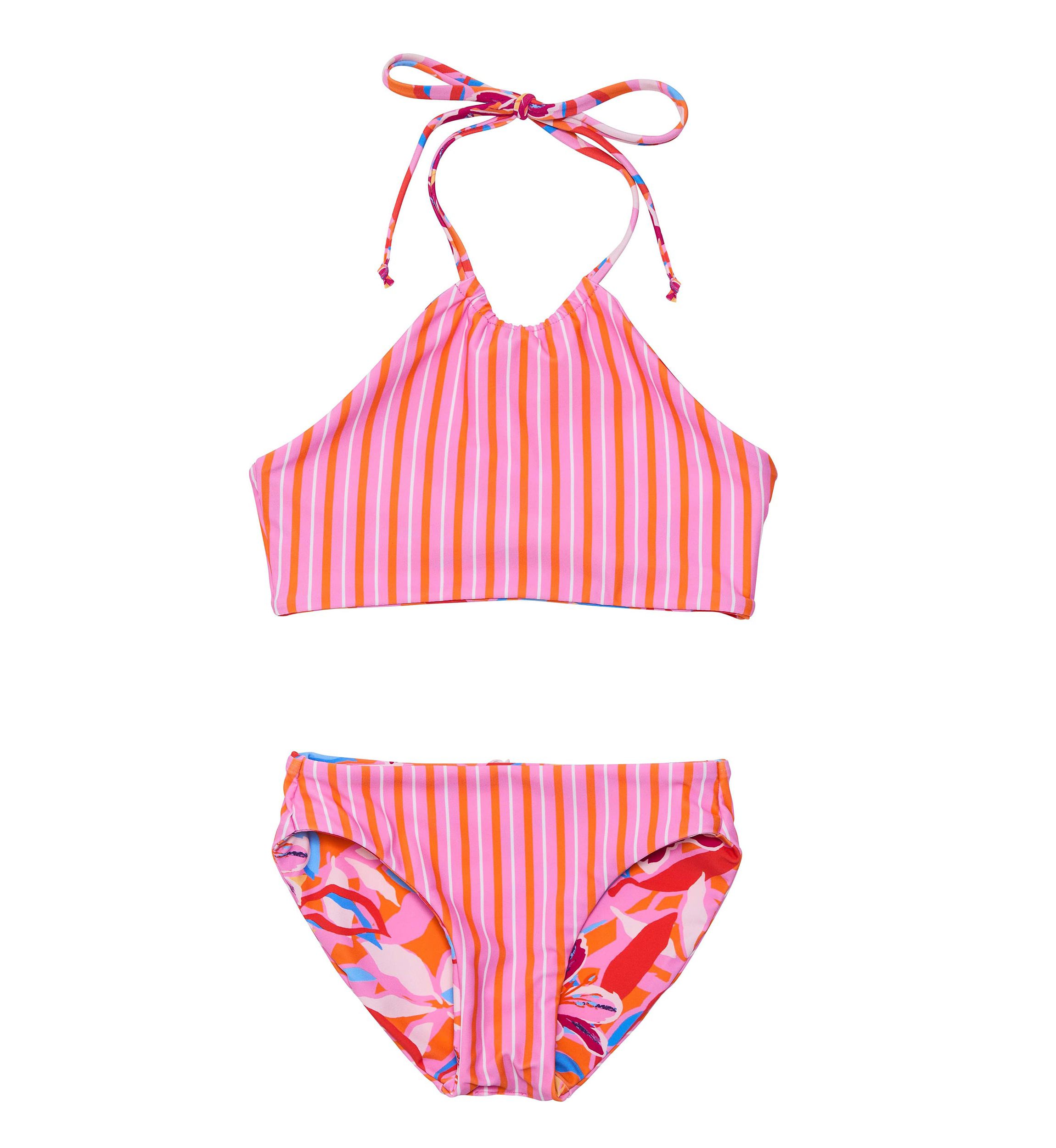 Blooming Sunset Sustainable Reversible Halter Bikini