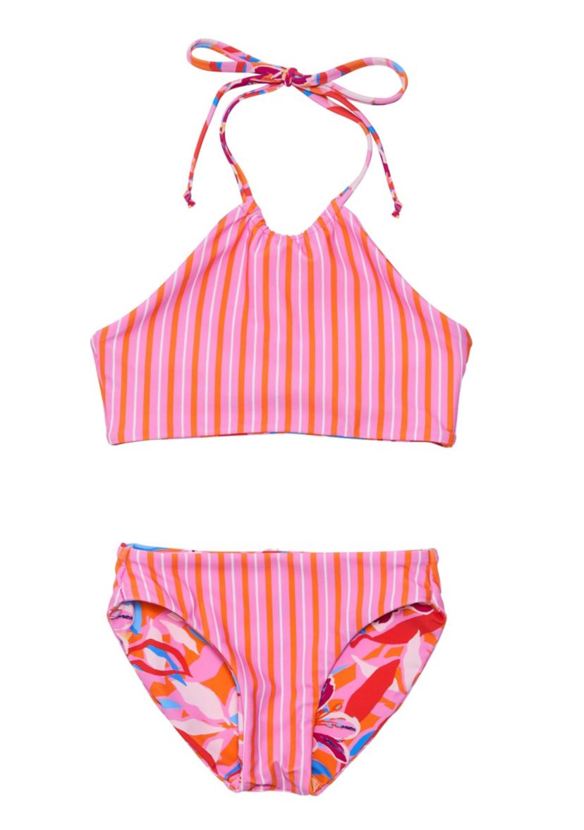 Blooming Sunset Sustainable Reversible Halter Bikini