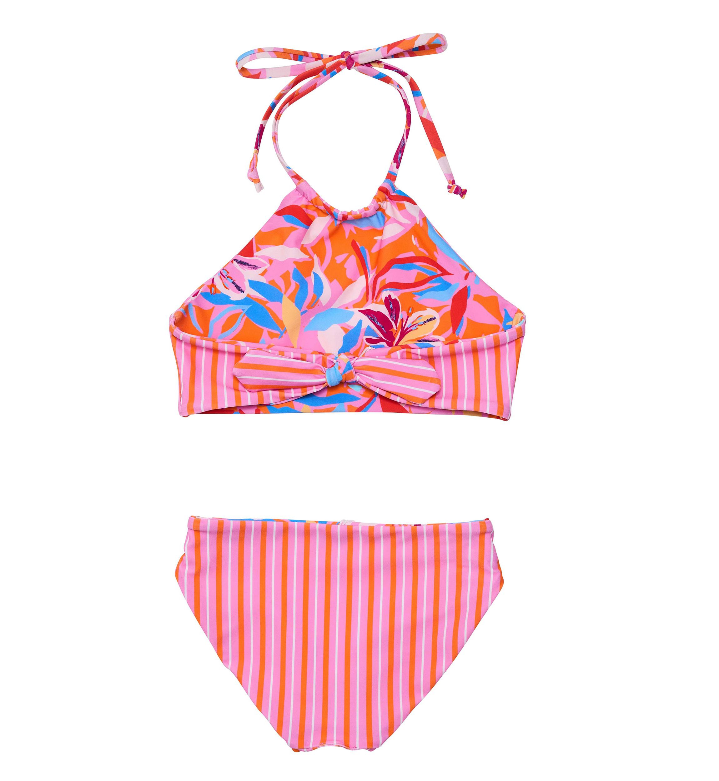 Blooming Sunset Sustainable Reversible Halter Bikini